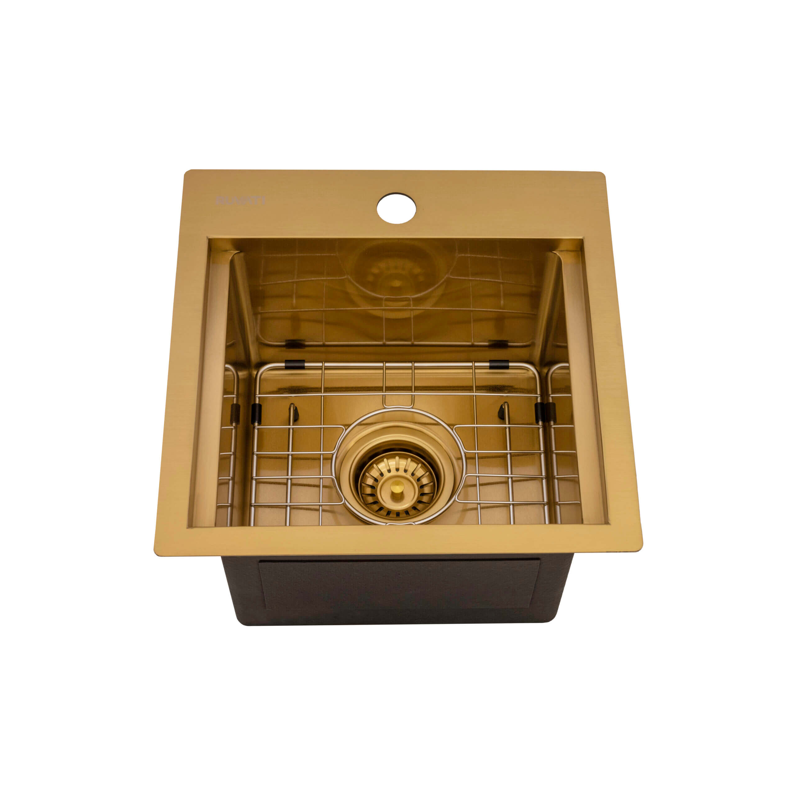 Ruvati 15" Topmount Matte Gold Stainless Steel Workstation Wet Bar Sink