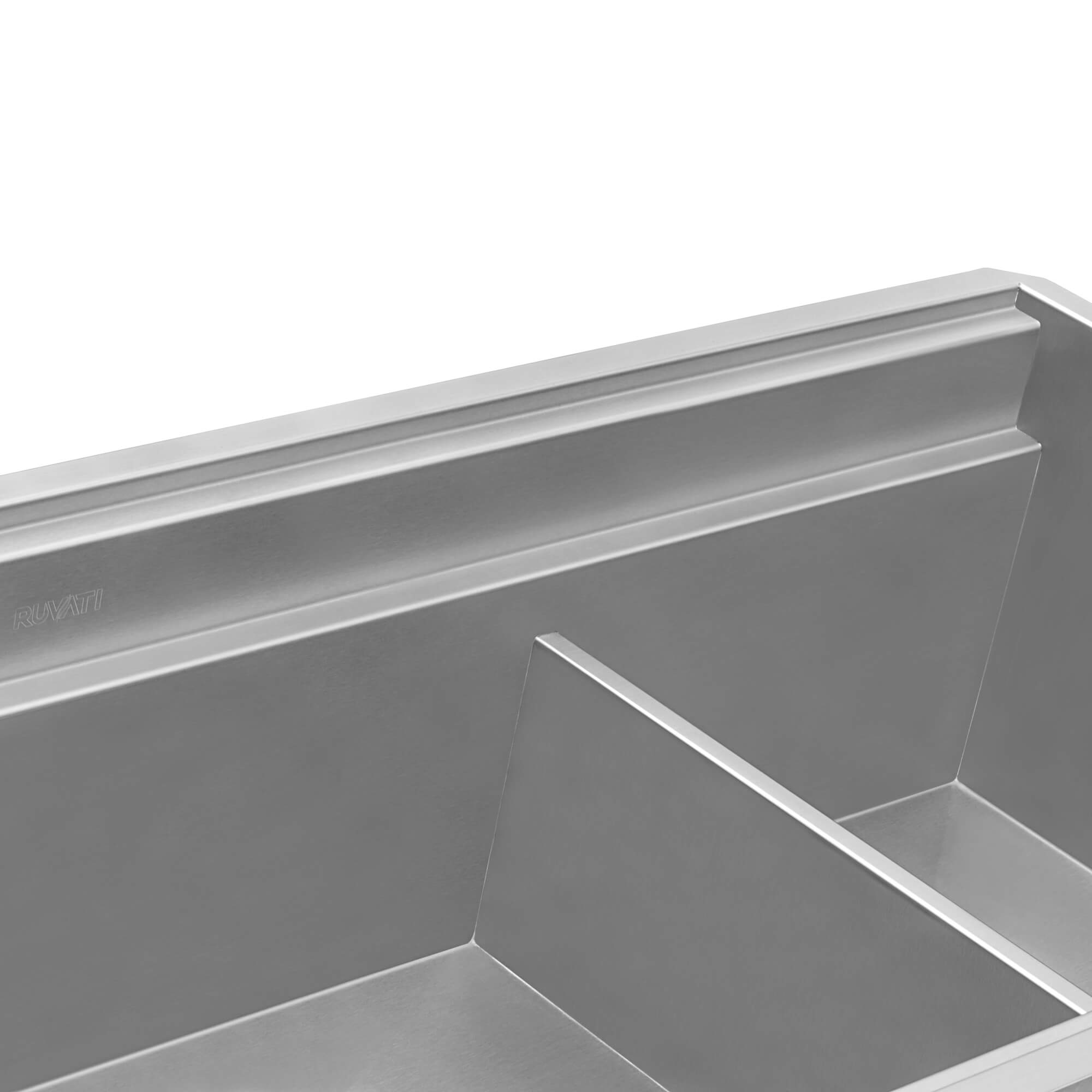 Ruvati 33" Workstation Dual Tier Double Bowl Low Divide Undermount Stainless Kitchen Sink