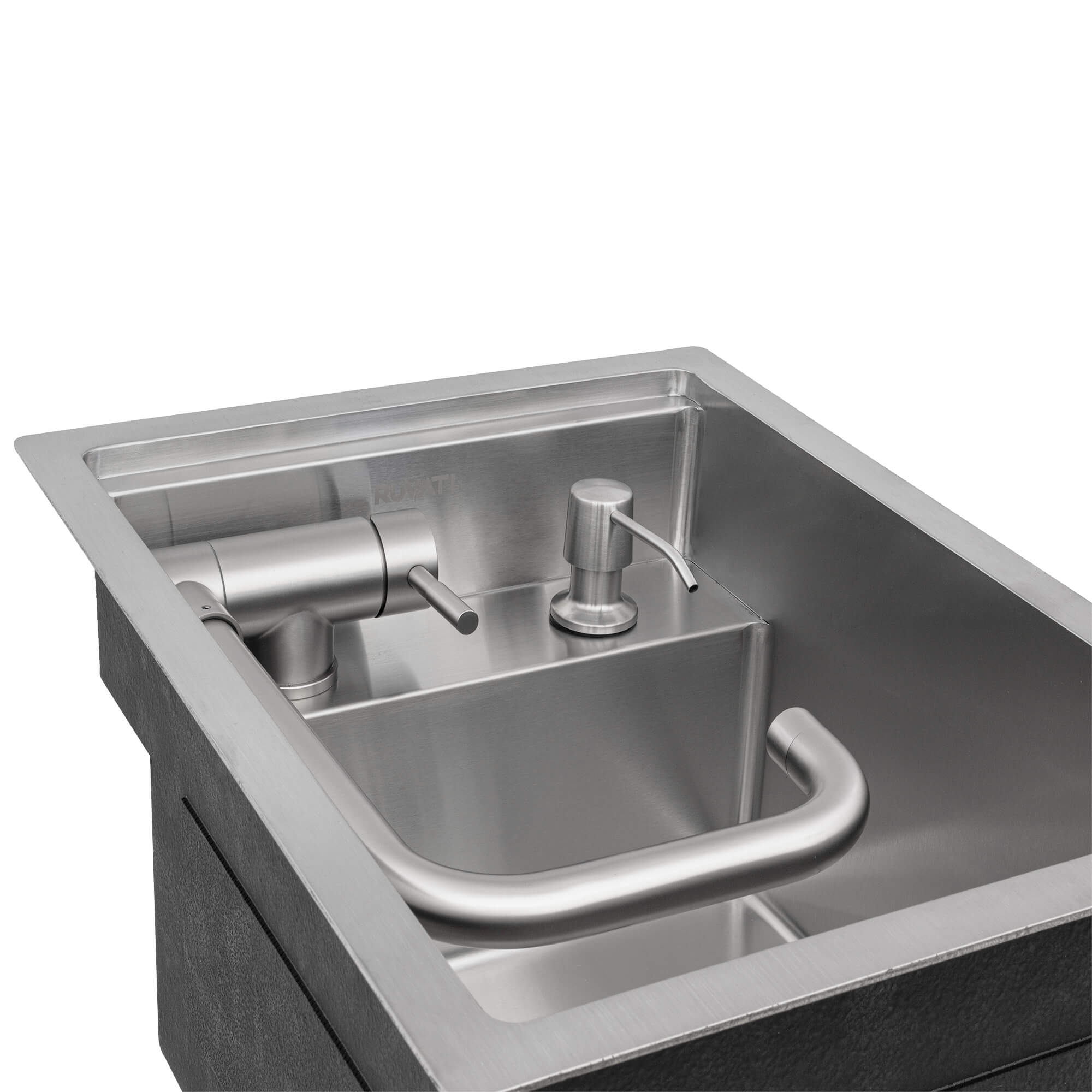 Ruvati 15" Stainless Steel RV Sink With Concealed Faucet and Soap Dispenser