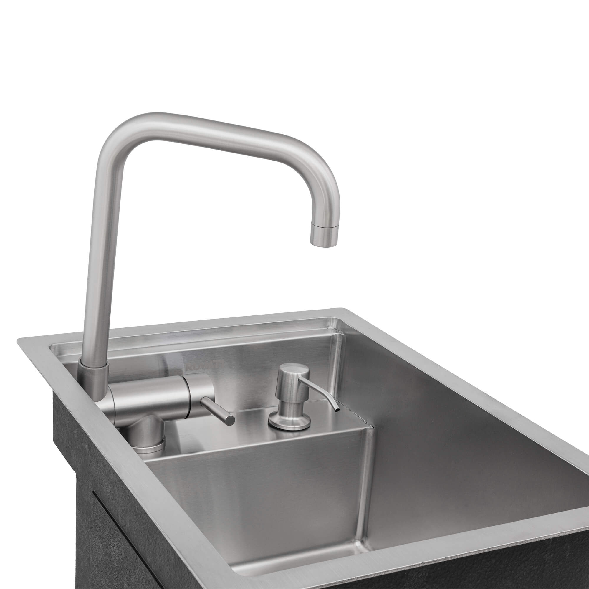 Ruvati 15" Stainless Steel RV Sink With Concealed Faucet and Soap Dispenser