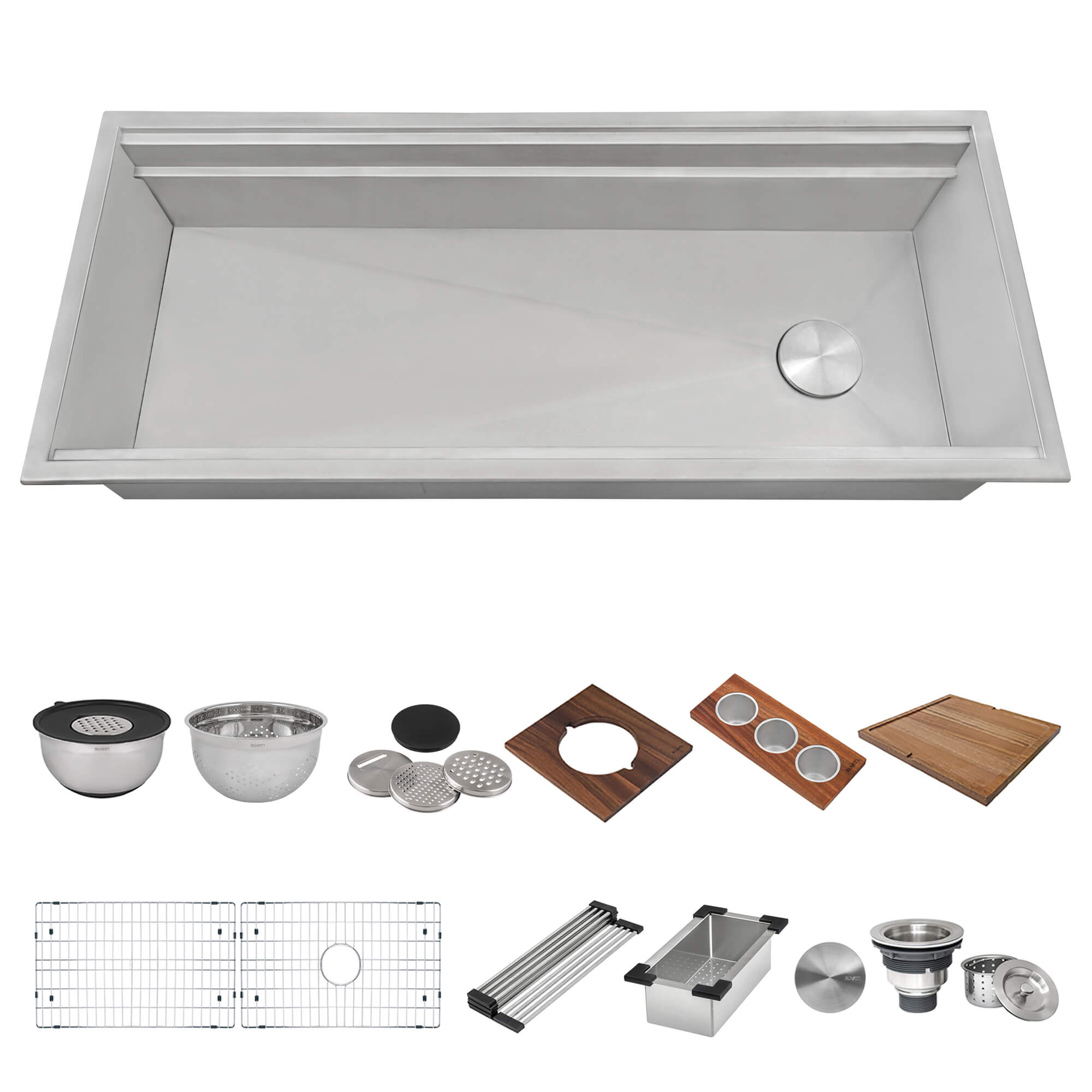 Ruvati 45" Topmount Two-Tiered Workstation Kitchen Sink