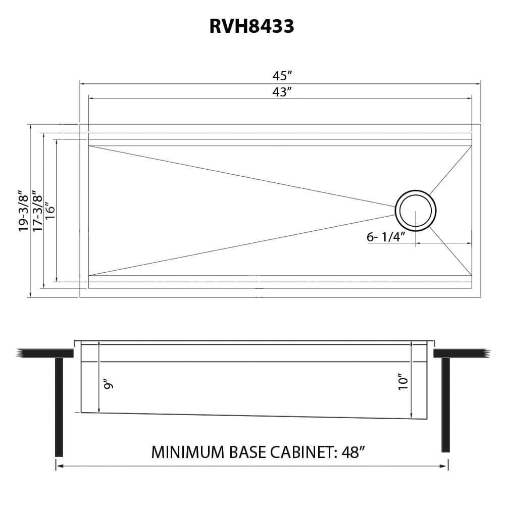 Ruvati 45" Topmount Two-Tiered Workstation Kitchen Sink