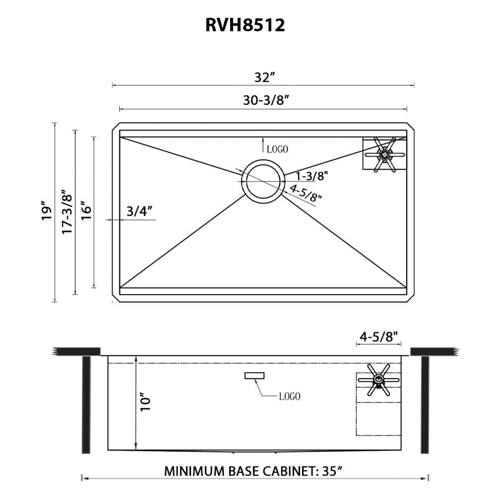 Ruvati 32" Undermount Workstation Kitchen Sink with Glass Rinser