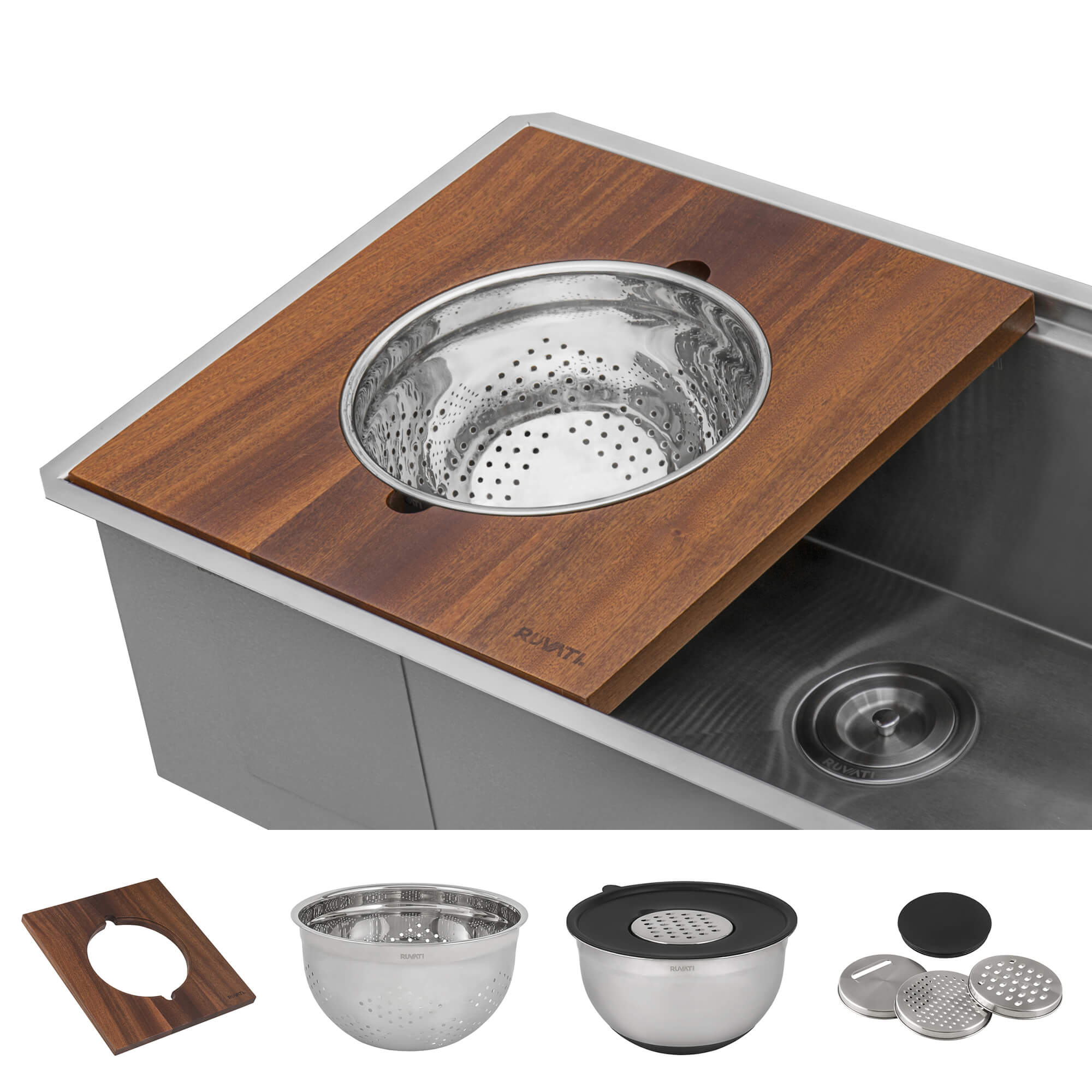 Ruvati 69" Undermount Two-Tiered Workstation Kitchen Sink | GIANT SINK