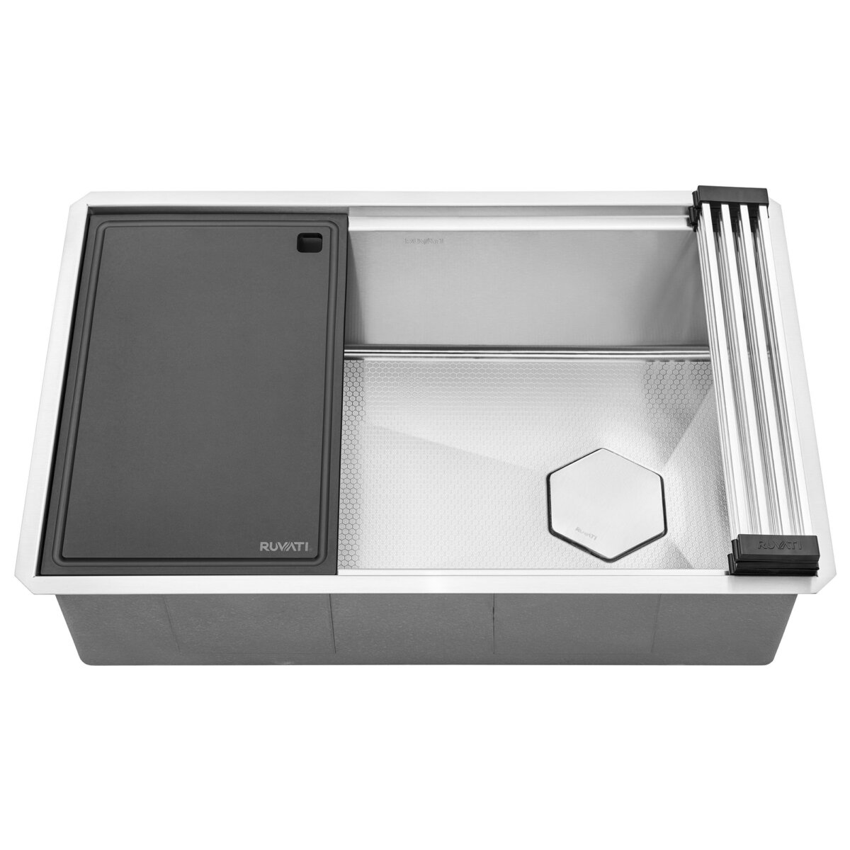 Ruvati 30" OSD Workstation Scratch Resistant Hex Bottom Stainless Steel Kitchen Sink