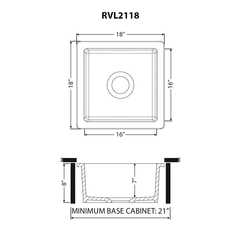 Ruvati 18" White Fireclay Kitchen Prep Sink | Made in Italy