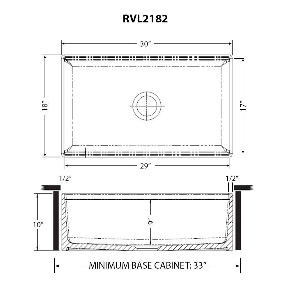 Ruvati 30" White Fireclay Apron Workstation Sink