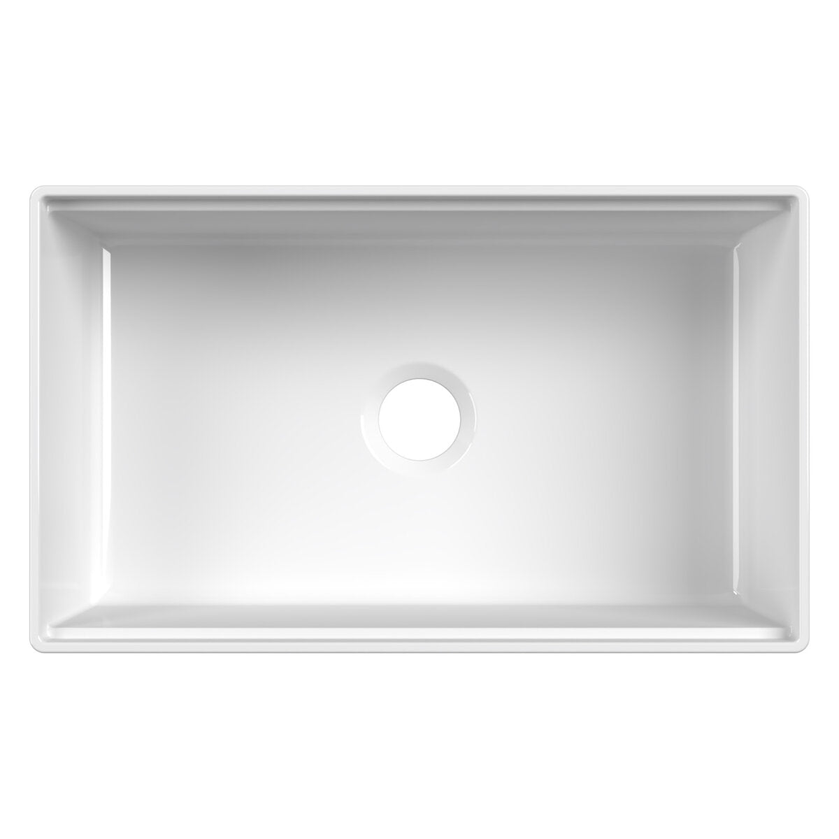 Ruvati 30" White Fireclay Apron Workstation Sink