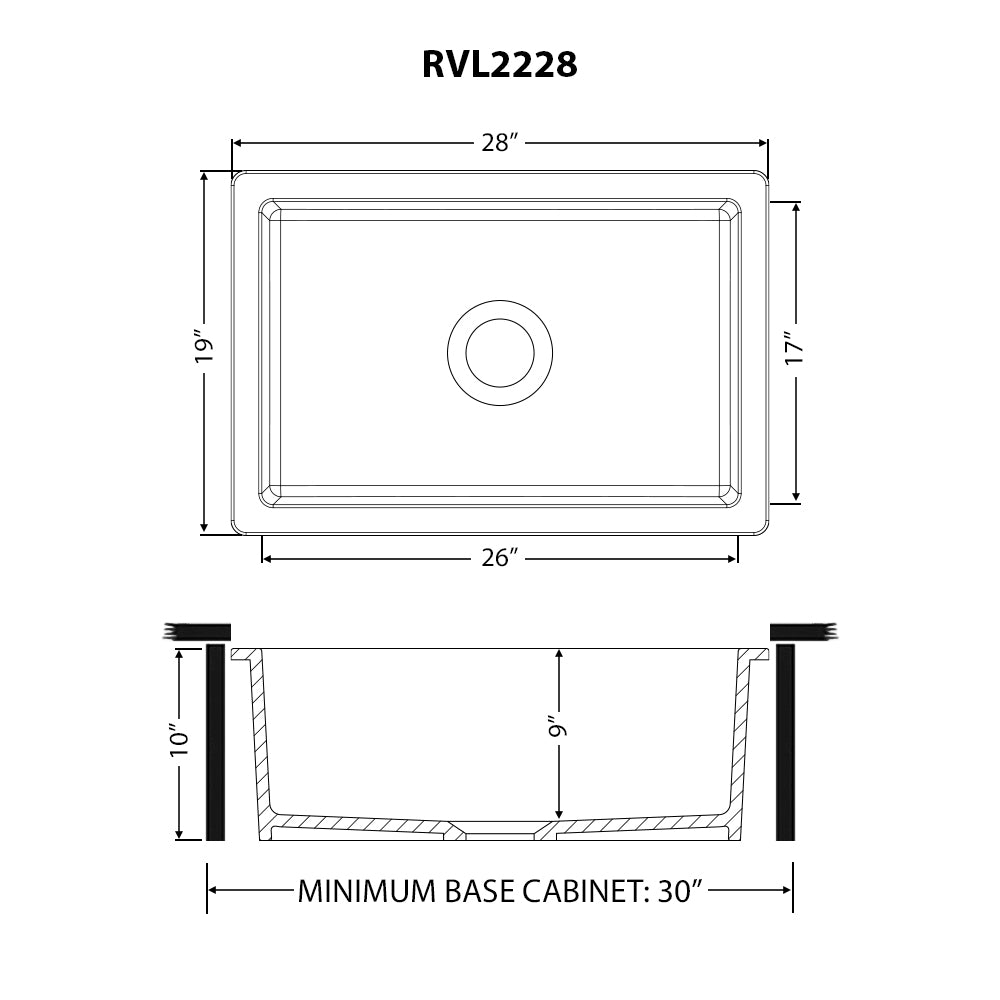 Ruvati 28" White Fireclay Kitchen Sink | Made in Italy