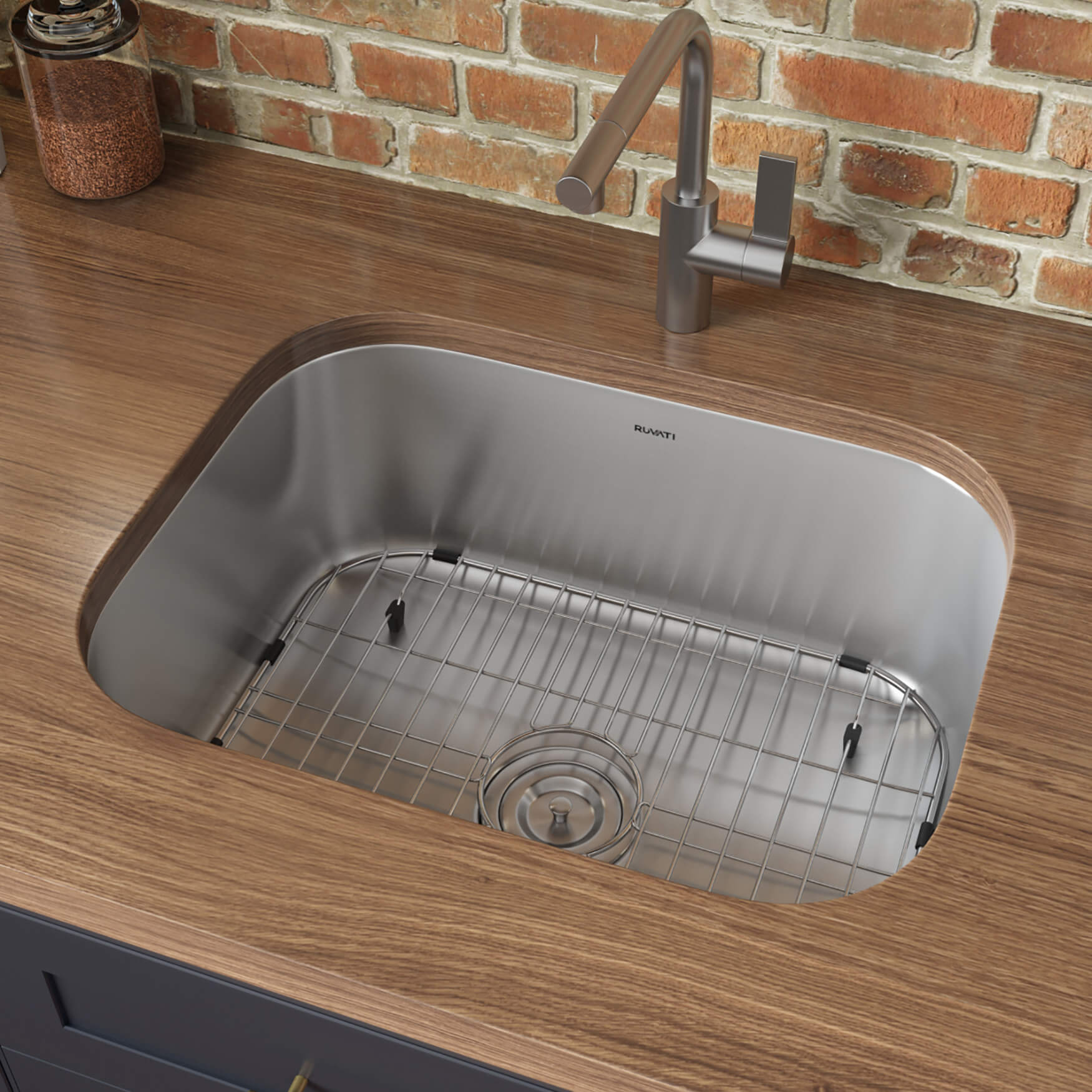 Ruvati 23" Undermount 16 Gauge Stainless Steel Single Bowl Kitchen Sink