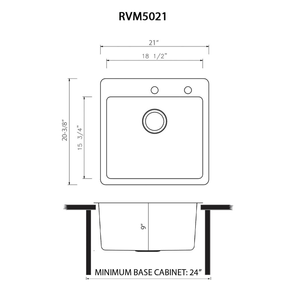 Ruvati 21" Topmount Stainless Bar Prep Kitchen Sink