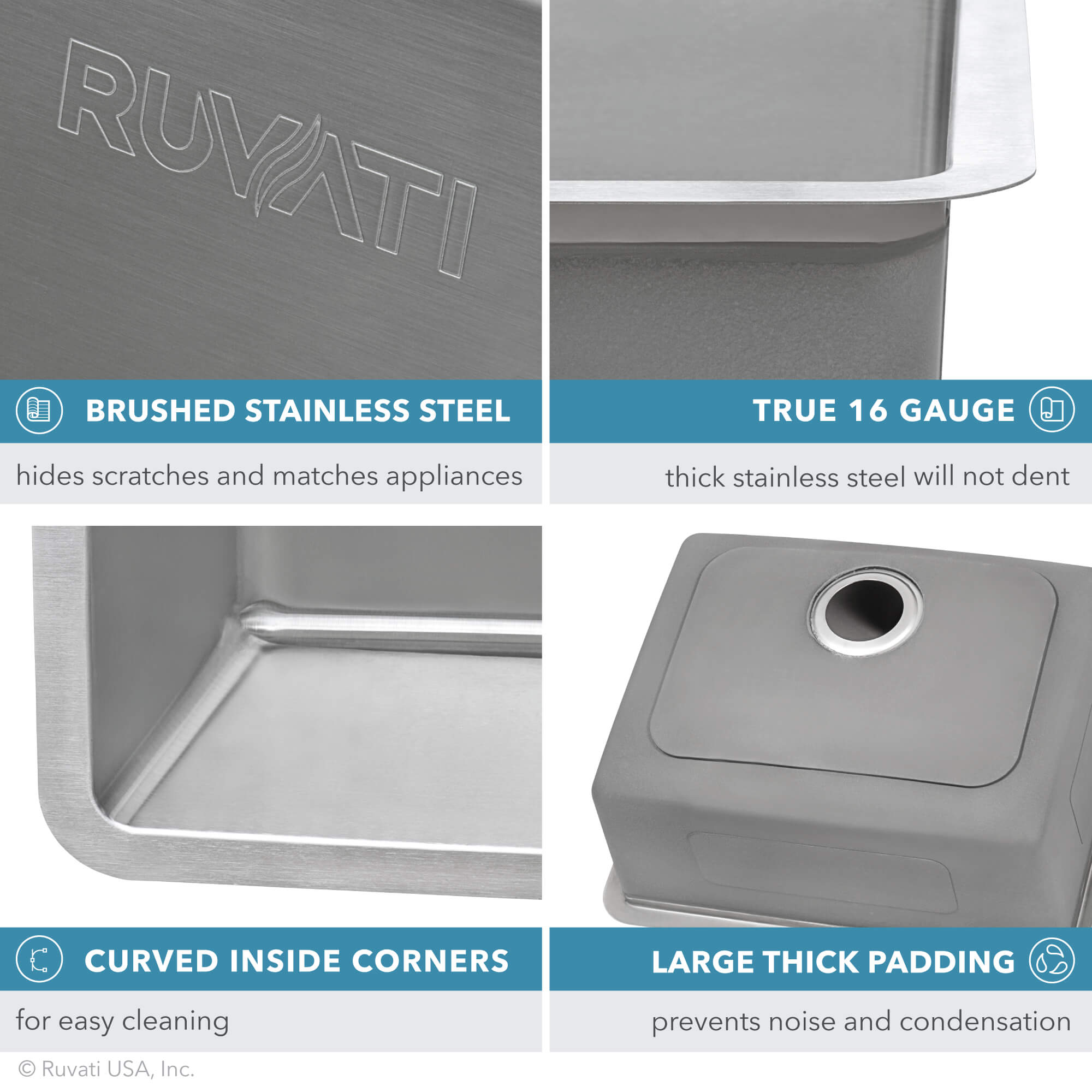 Ruvati 27" Undermount Stainless Steel Kitchen Sink