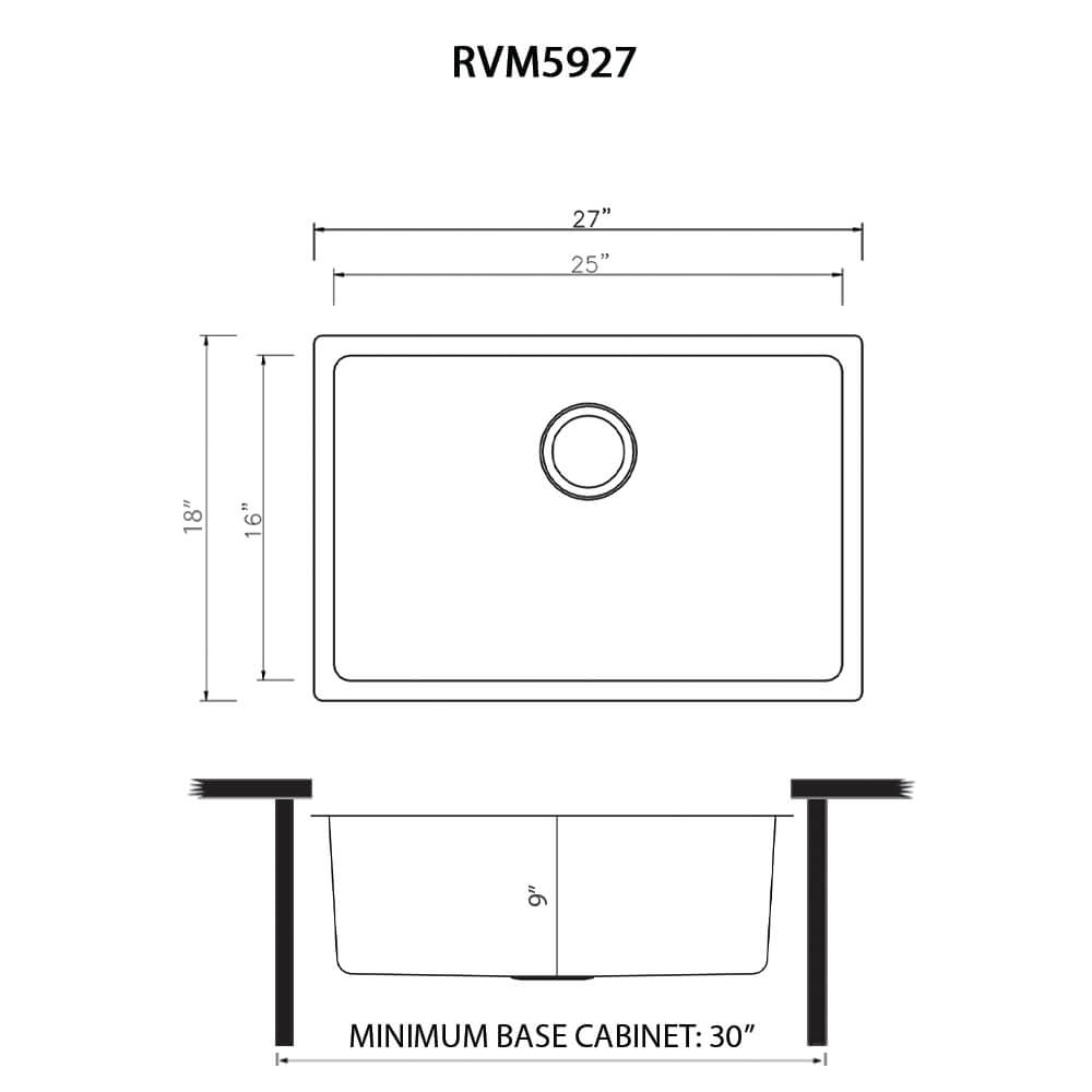 Ruvati 27" Undermount Stainless Steel Kitchen Sink