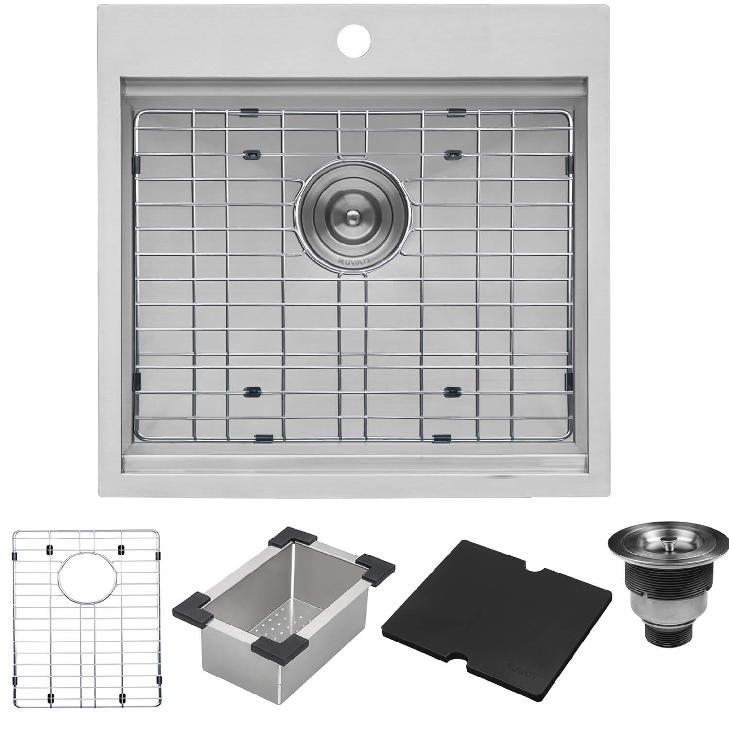 Ruvati 21" x 20" Marine Grade T-316 Stainless Outdoor Topmount  Workstation Sink