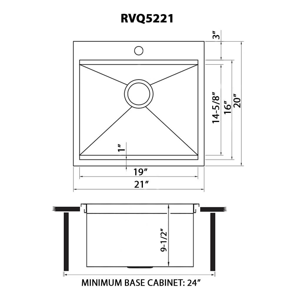 Ruvati 21" x 20" Marine Grade T-316 Stainless Outdoor Topmount  Workstation Sink