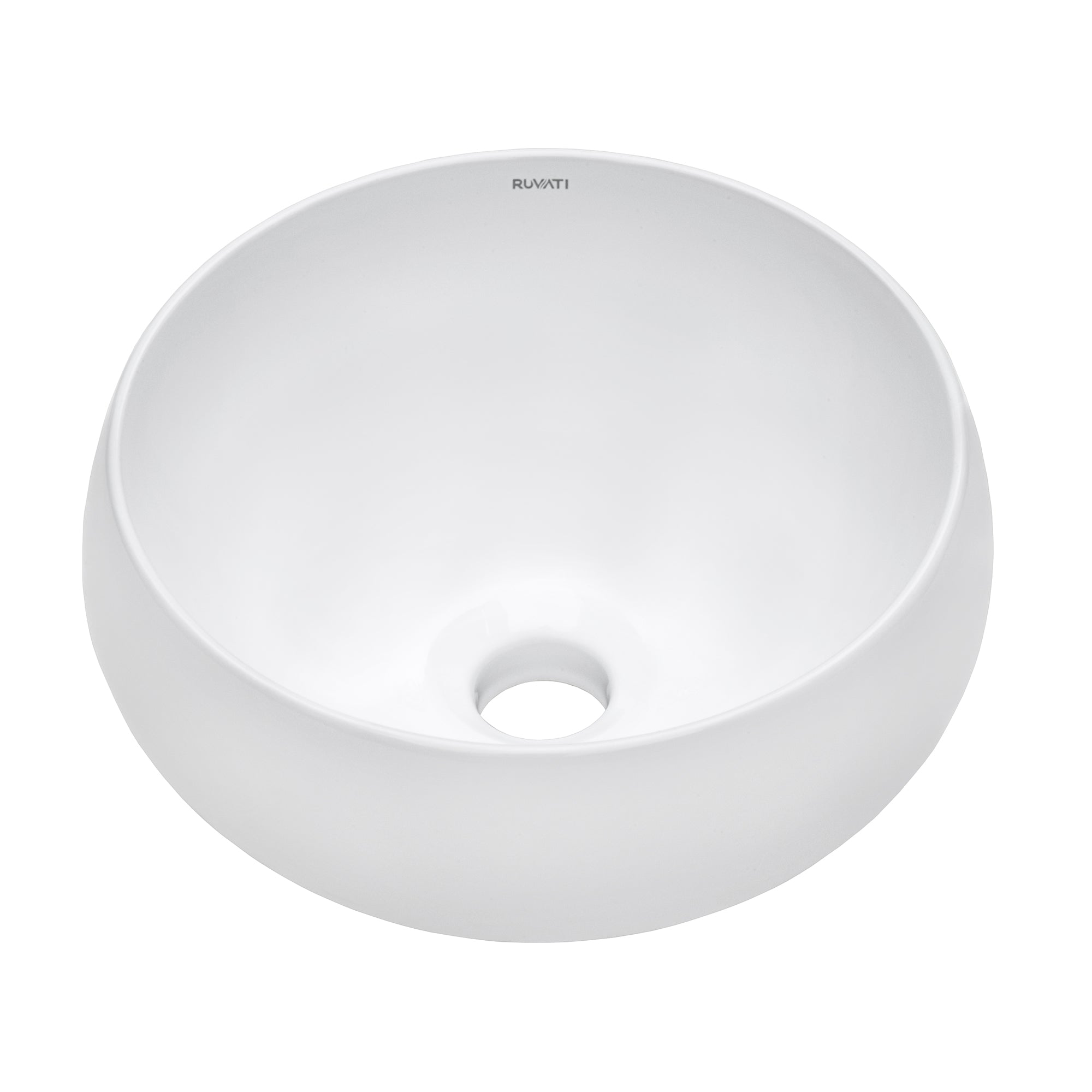 Ruvati 12" Circular Bathroom Vessel Sink in White
