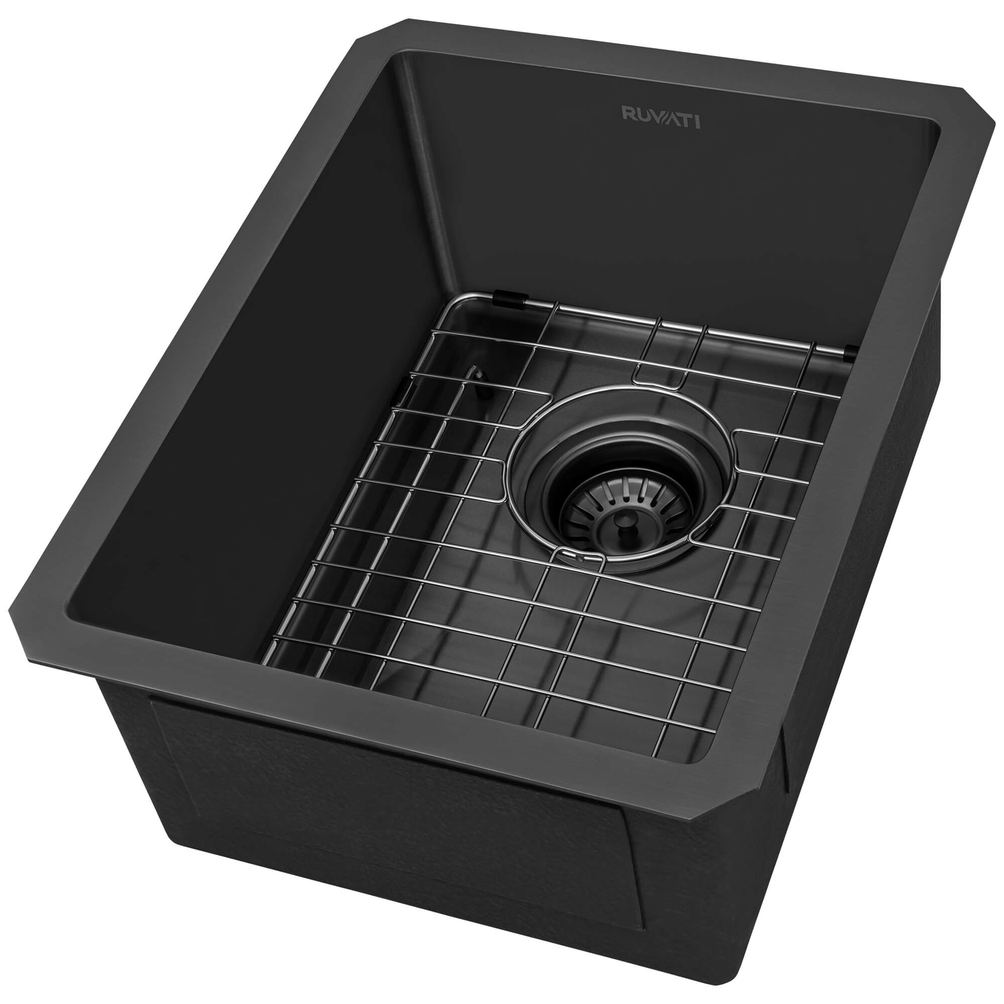 Ruvati 14" Undermount 16 Gauge Gunmetal Bar Prep Sink
