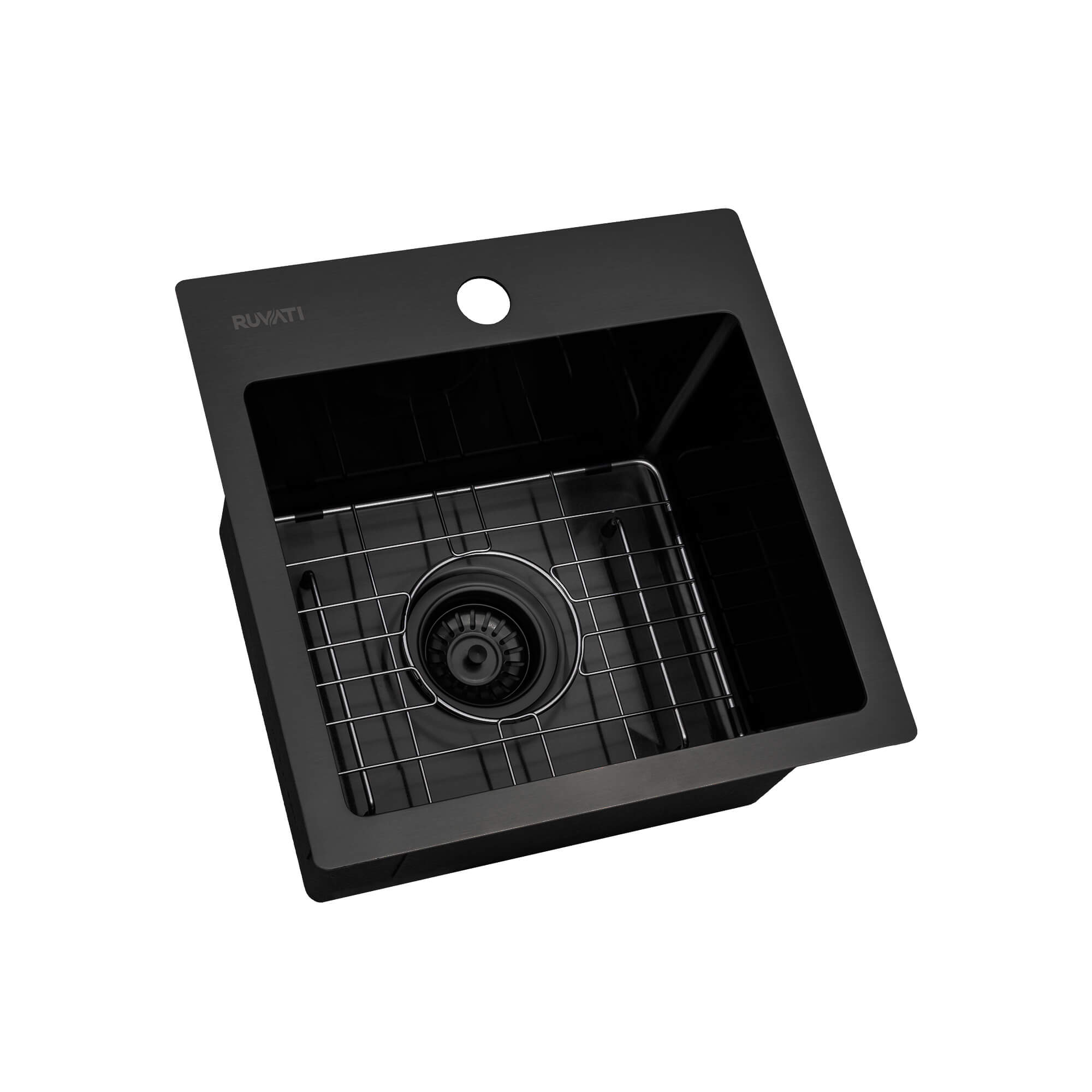 Ruvati 15" Gunmetal Stainless Topmount Bar Prep Sink