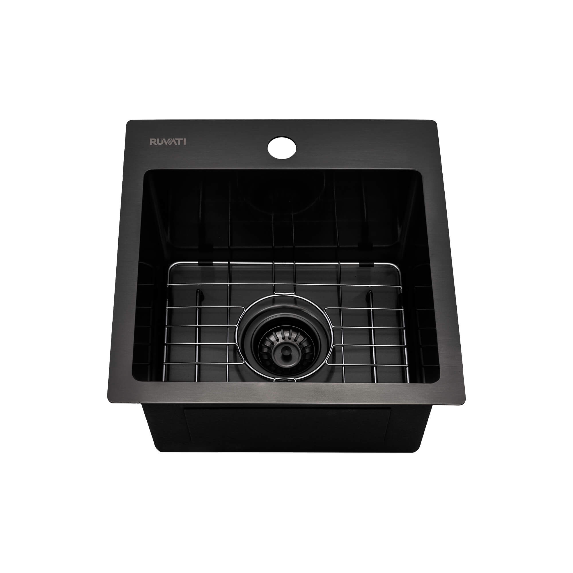 Ruvati 15" Gunmetal Stainless Topmount Bar Prep Sink