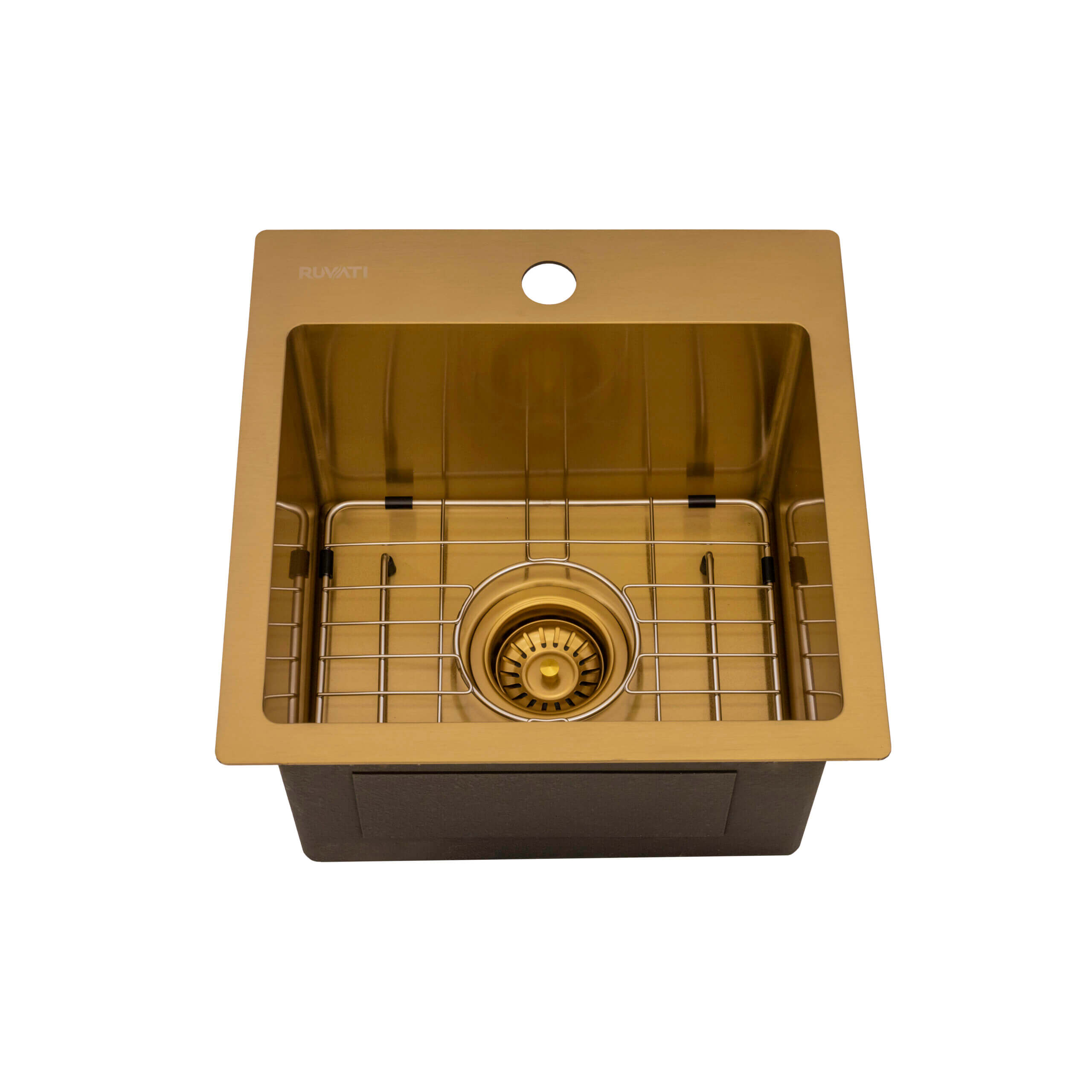 Ruvati 15" Matte Gold Stainless Steel Topmount Bar Prep Sink