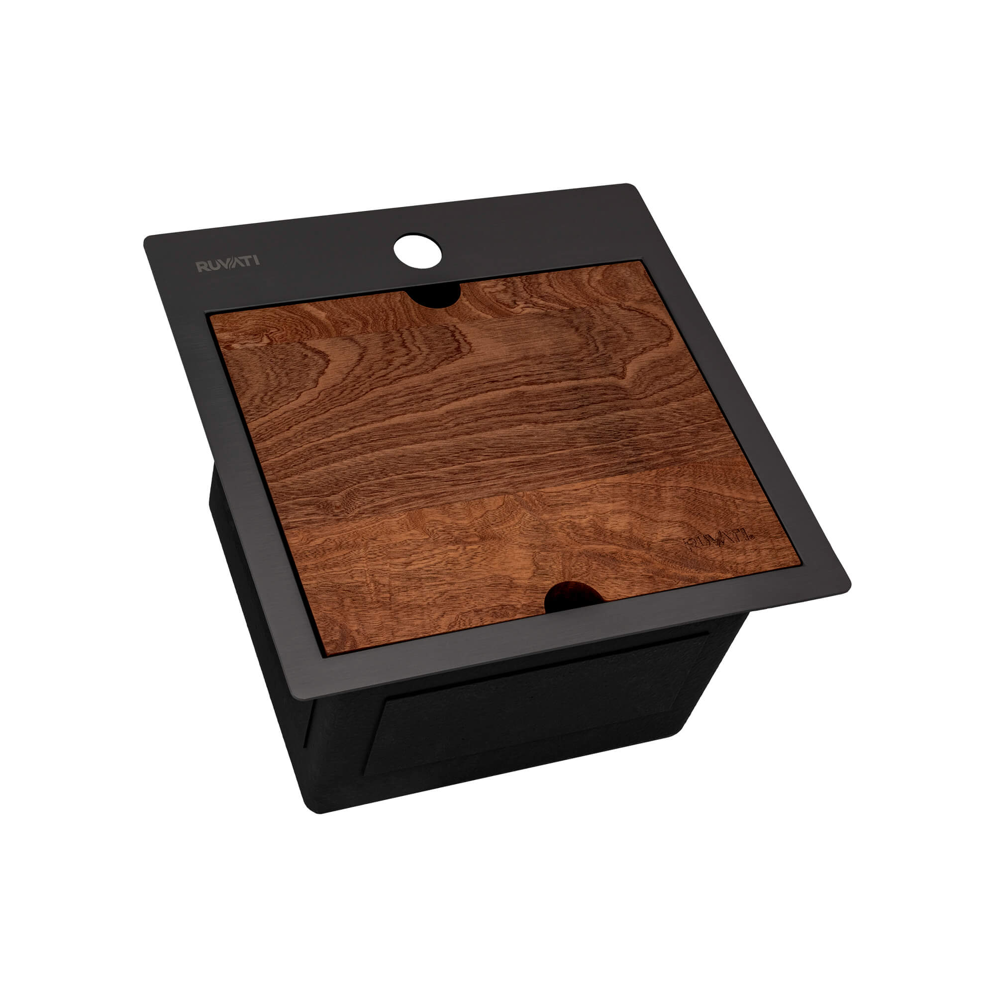 Ruvati 15" Topmount Gunmetal Stainless Steel Workstation Bar Sink