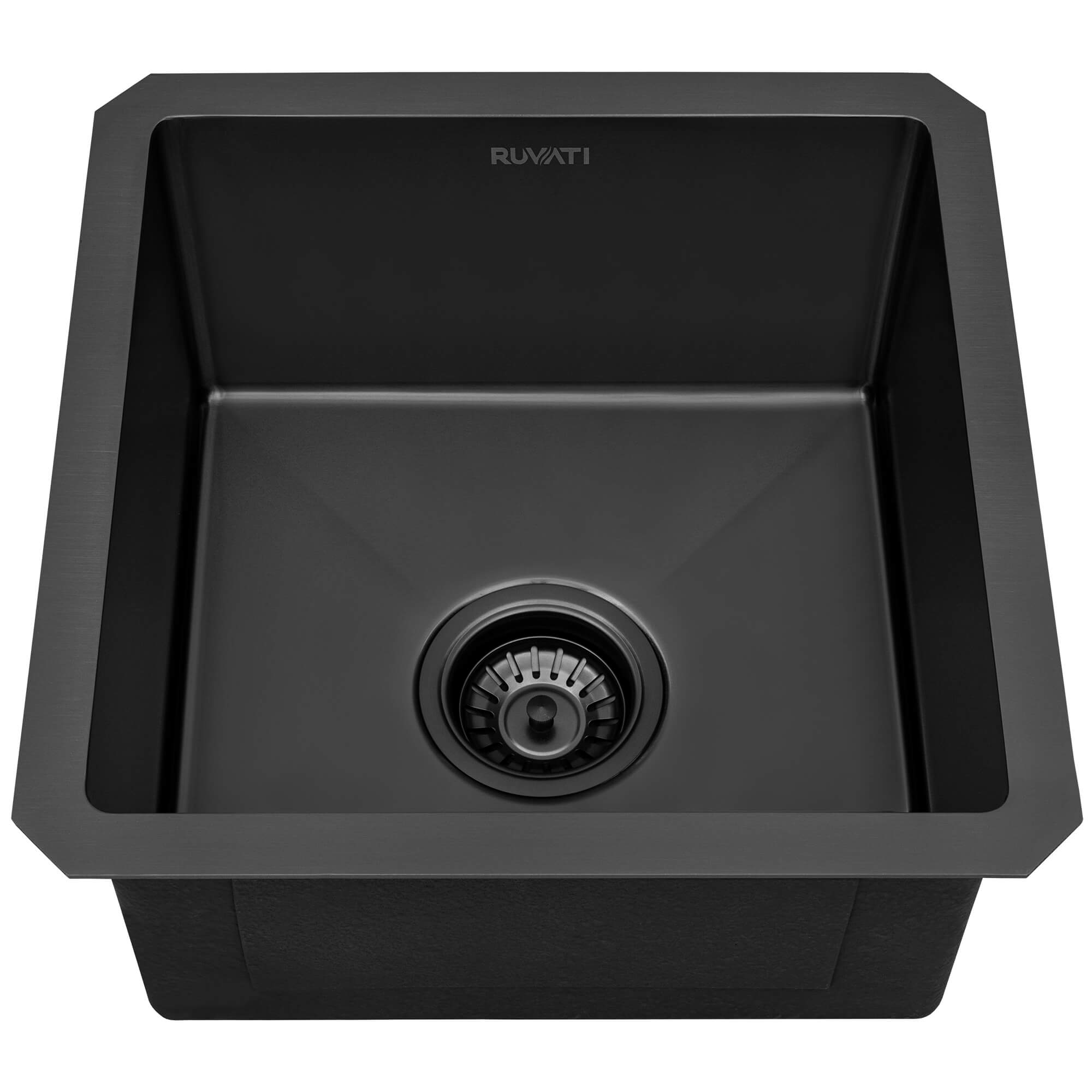 Ruvati 15" Undermount 16 Gauge Gunmetal Bar Prep Sink