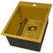 Ruvati 15" x 20" Matte Gold Stainless Steel Topmount Bar Prep Sink