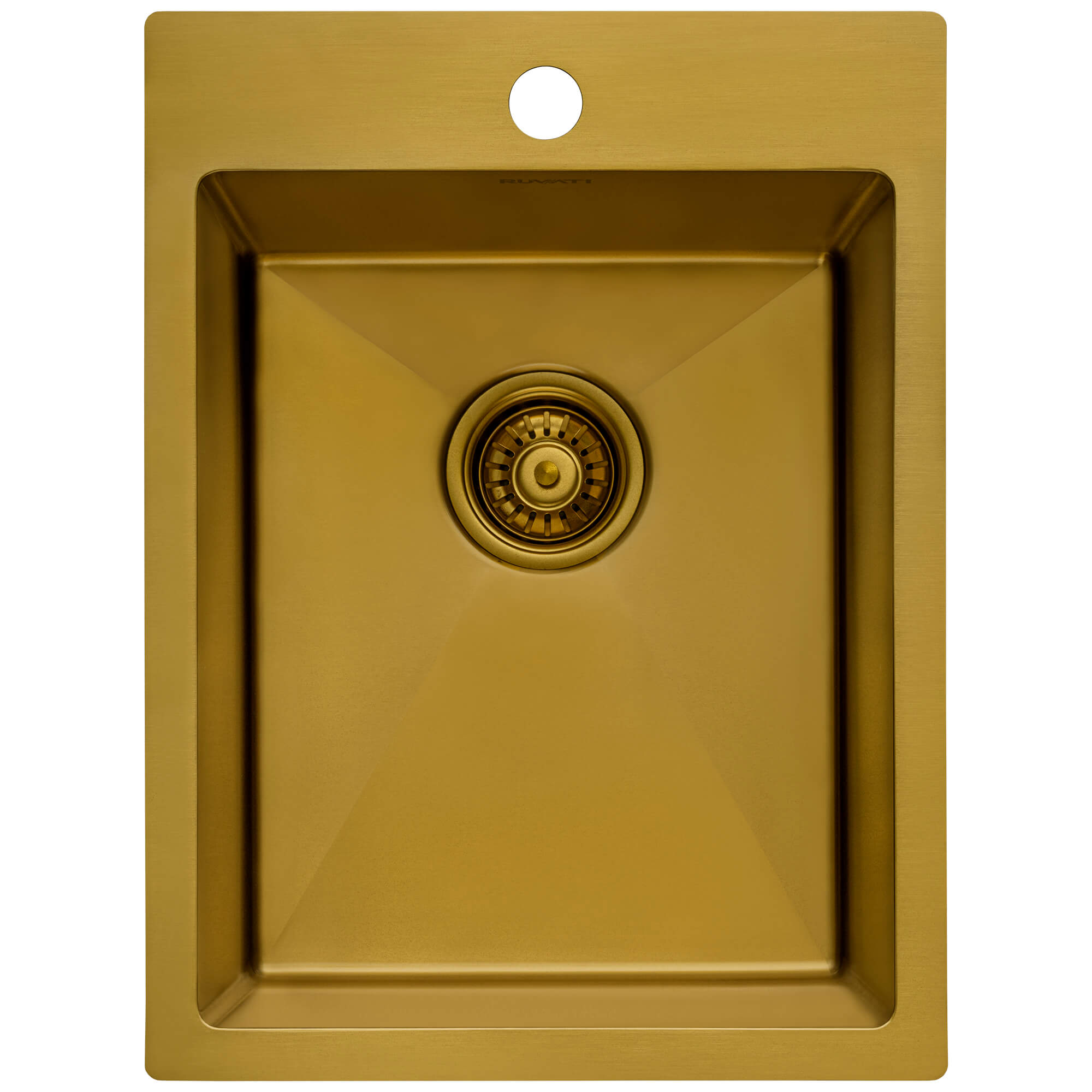 Ruvati 15" x 20" Matte Gold Stainless Steel Topmount Bar Prep Sink
