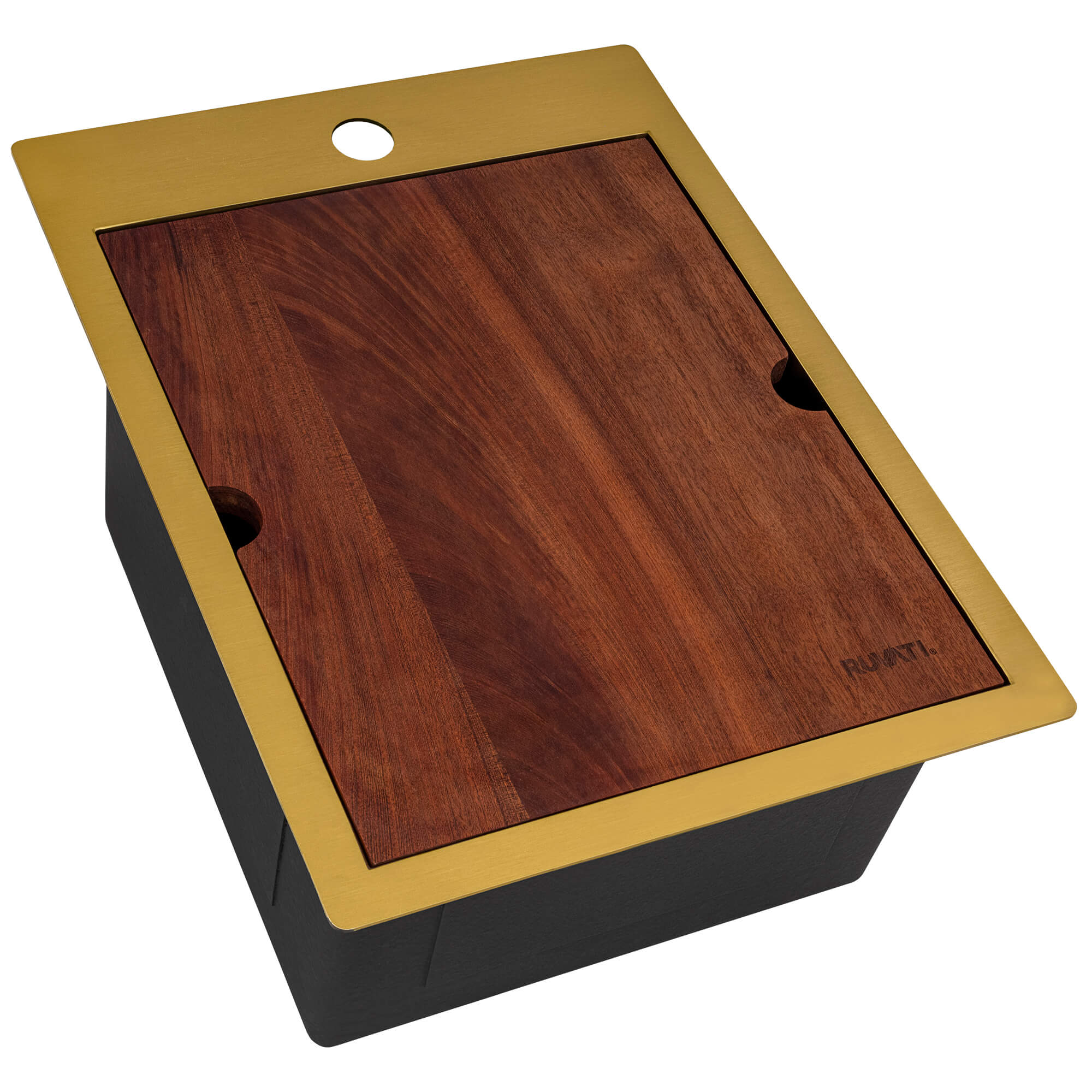 Ruvati 15" x 20" Topmount Matte Gold Stainless Steel Workstation Bar Sink