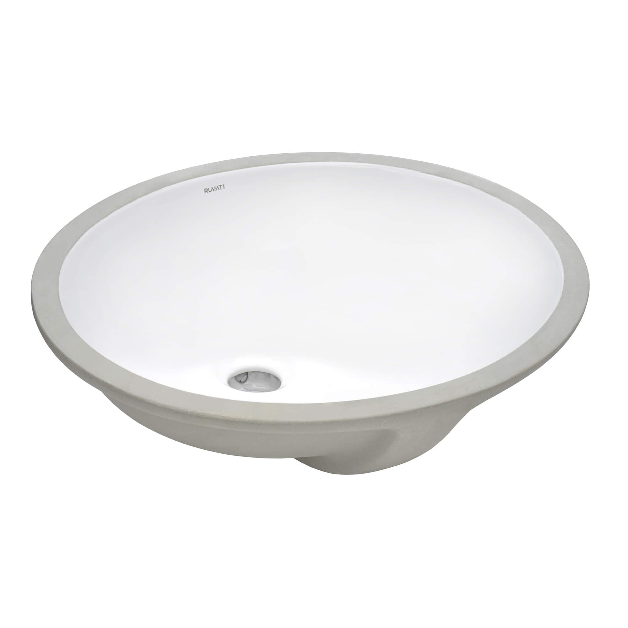 Ruvati 16" x 13" Oval Undermount Bathroom Sink in White