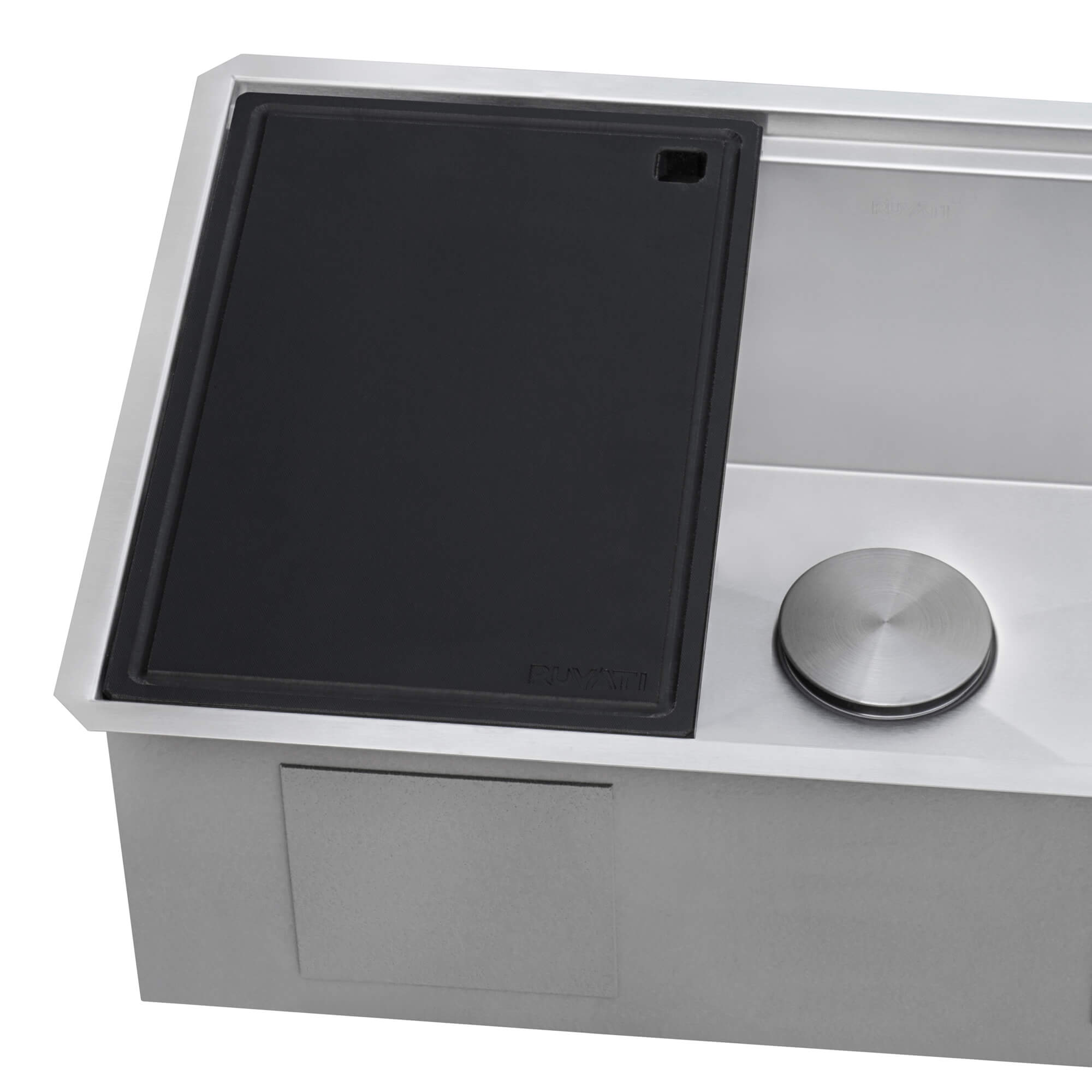 Ruvati 17" x 11" Black Resin Cutting Board for Ruvati Workstation Sinks