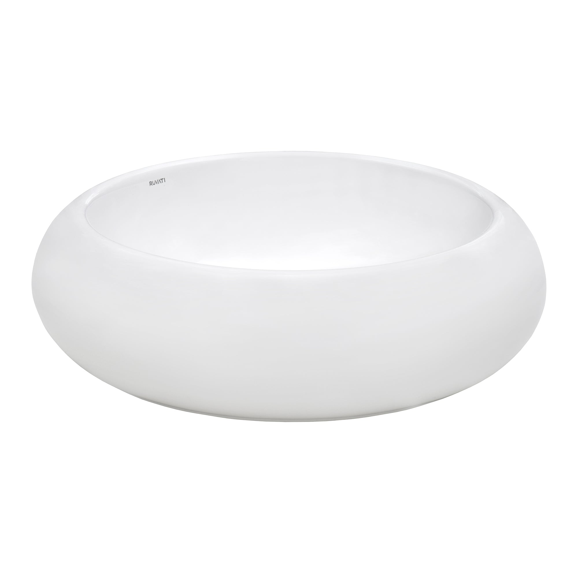 Ruvati 18" Round Bathroom Vessel Sink in White