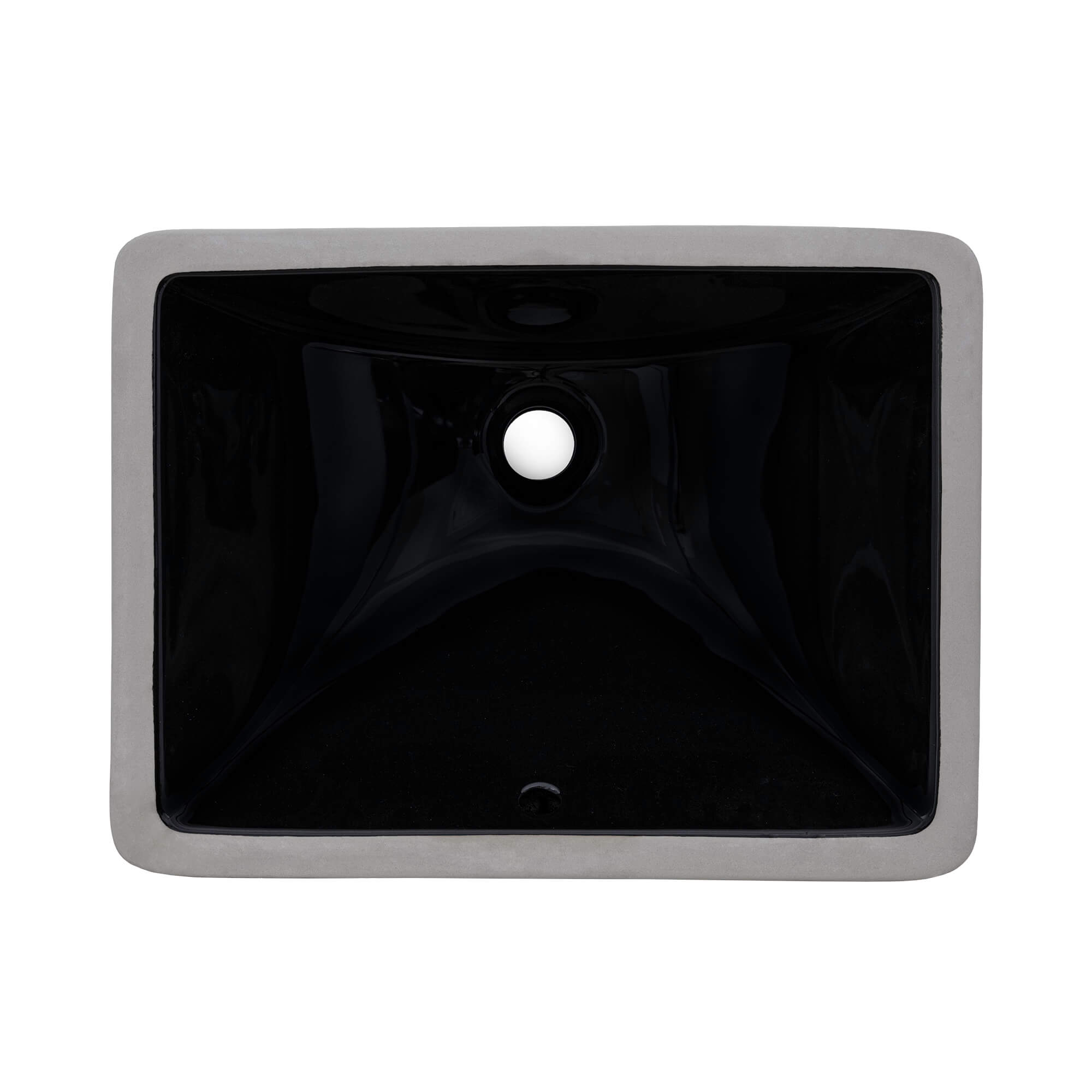 Ruvati 18" x 13" Undermount Bathroom Sink Black Rectangular Porcelain Ceramic with Overflow - RVB0720BK