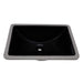 Ruvati 18" x 13" Undermount Bathroom Sink Black Rectangular Porcelain Ceramic with Overflow - RVB0720BK