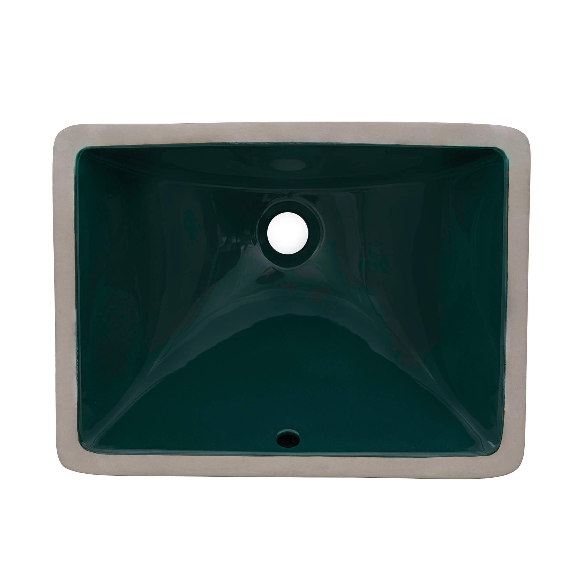 Ruvati 18" x 13" Undermount Bathroom Sink Emerald Green Rectangular Porcelain Ceramic with Overflow - RVB0720EG
