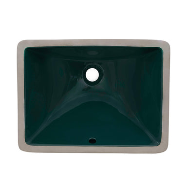 Ruvati 18" x 13" Undermount Bathroom Sink Emerald Green Rectangular Porcelain Ceramic with Overflow - RVB0720EG