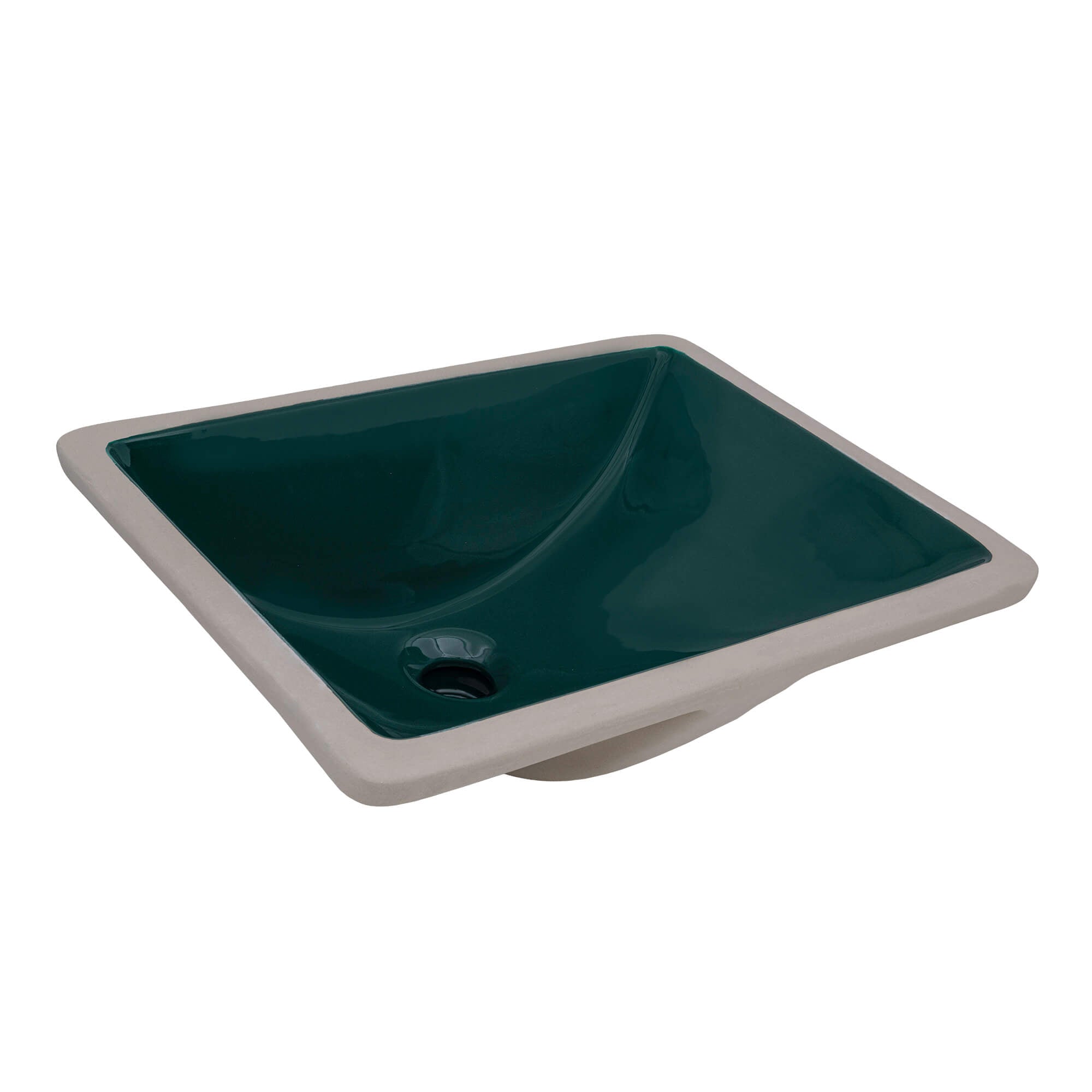 Ruvati 18" x 13" Undermount Bathroom Sink Emerald Green Rectangular Porcelain Ceramic with Overflow - RVB0720EG