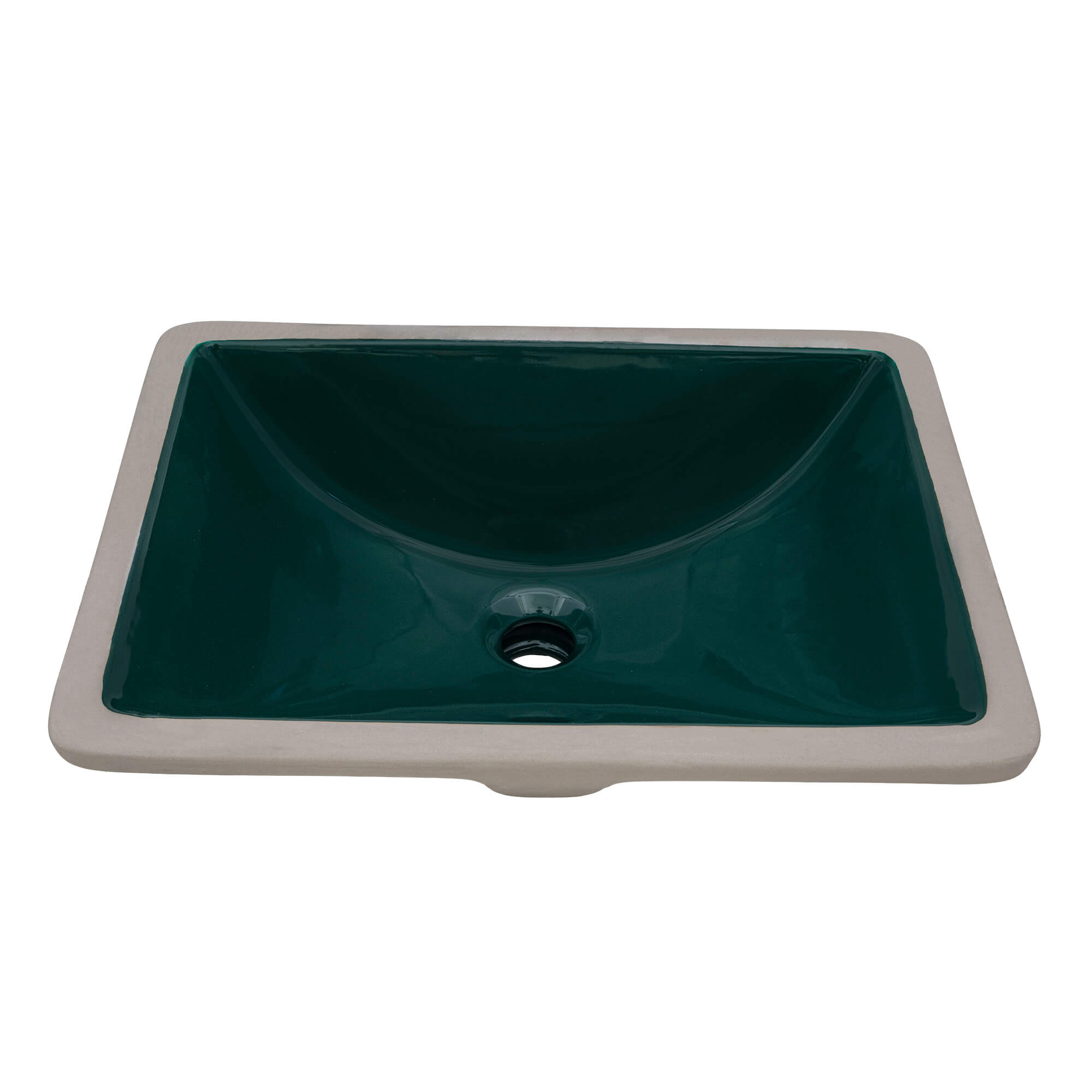 Ruvati 18" x 13" Undermount Bathroom Sink Emerald Green Rectangular Porcelain Ceramic with Overflow - RVB0720EG