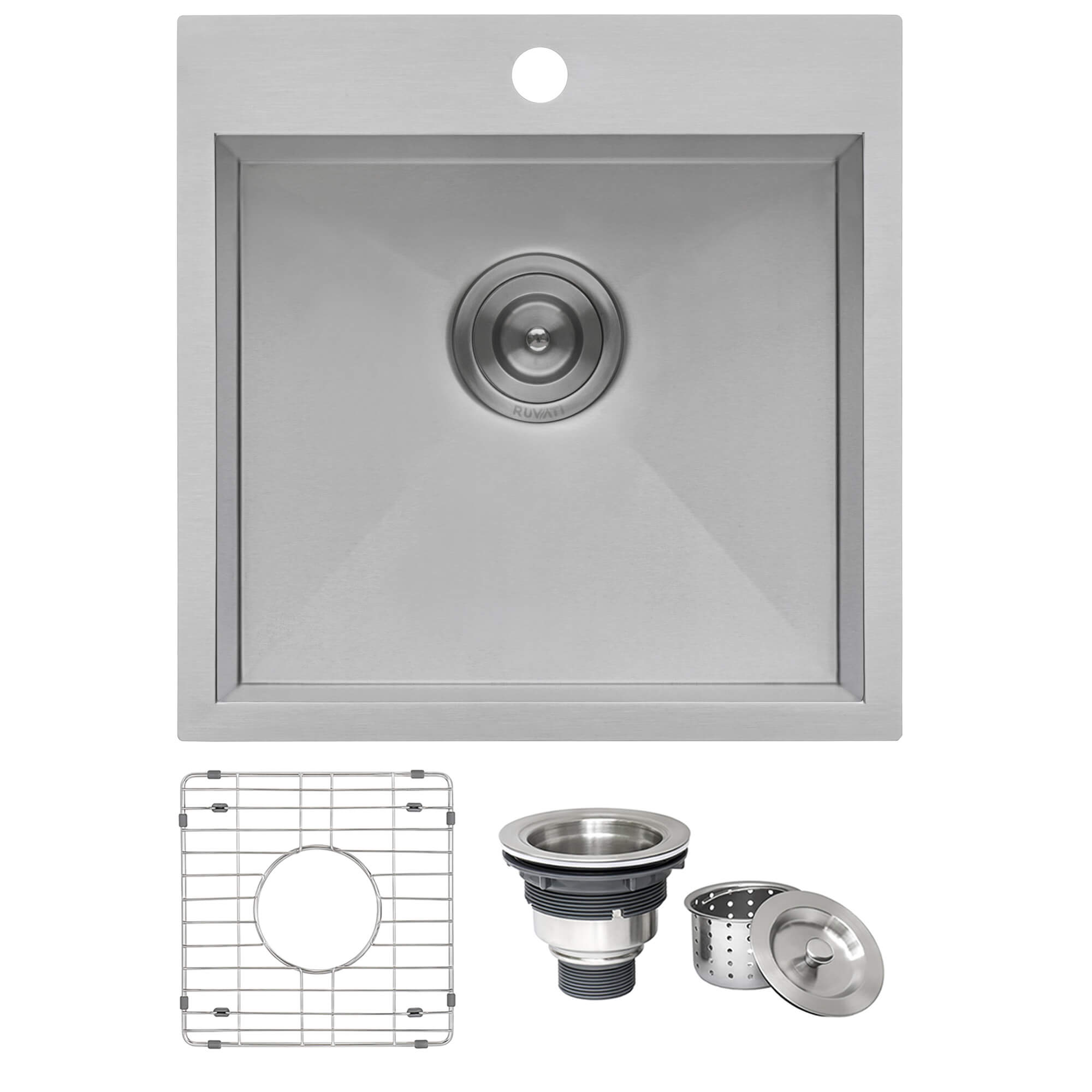 Ruvati 18" x 18" Topmount Stainless Single Bowl Prep Sink