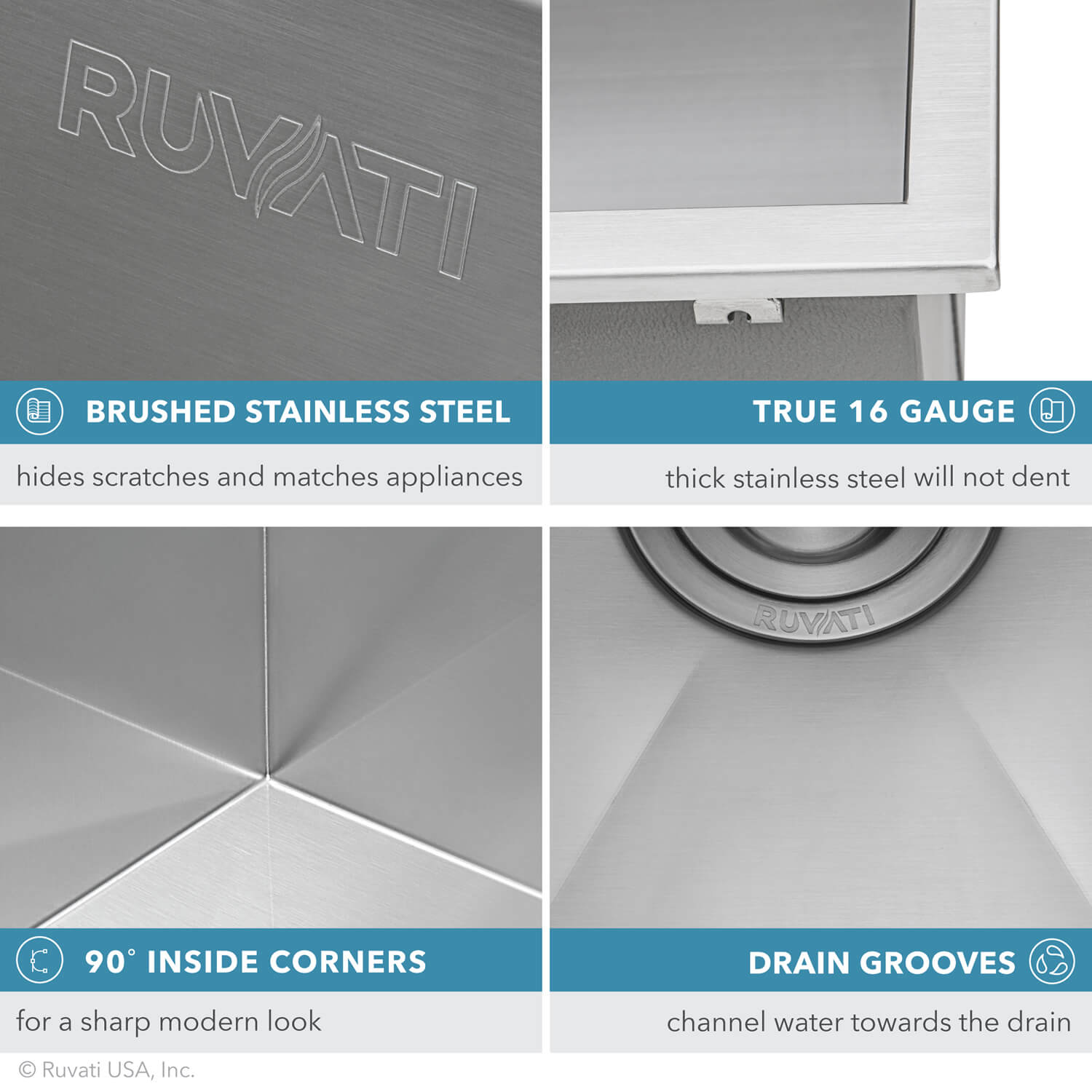 Ruvati 18" x 18" Topmount Stainless Single Bowl Prep Sink