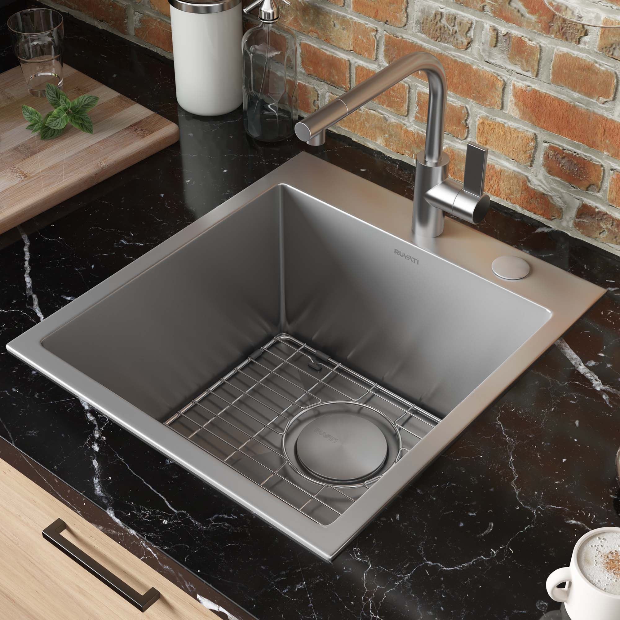 Ruvati 18" x 20" Topmount Prep Sink in 16 Gauge Stainless