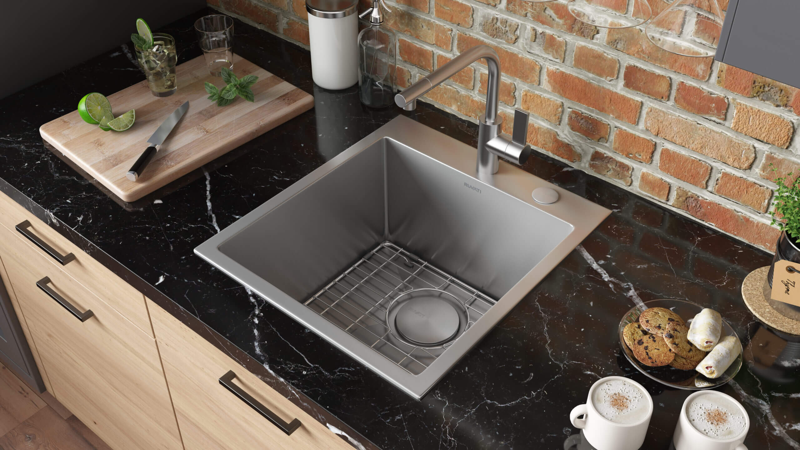 Ruvati 18" x 20" Topmount Prep Sink in 16 Gauge Stainless