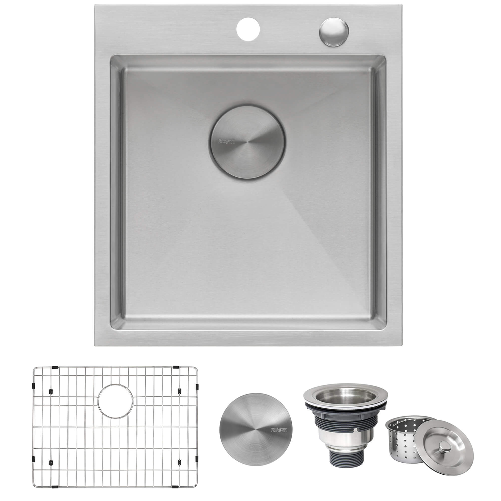 Ruvati 18" x 20" Topmount Prep Sink in 16 Gauge Stainless