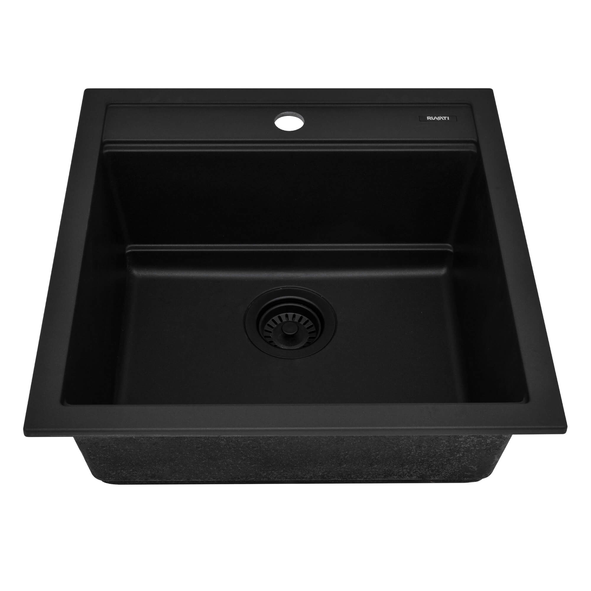 Ruvati 20" Topmount Composite Workstation Prep Sink in Black