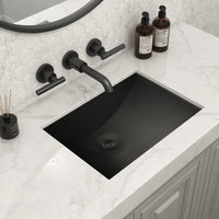 Ruvati 20" x 14" Undermount Gunmetal Rectangular Stainless Steel Bathroom Sink