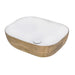 Ruvati 20" x 16" Bathroom Vessel Sink | White with Rose Gold