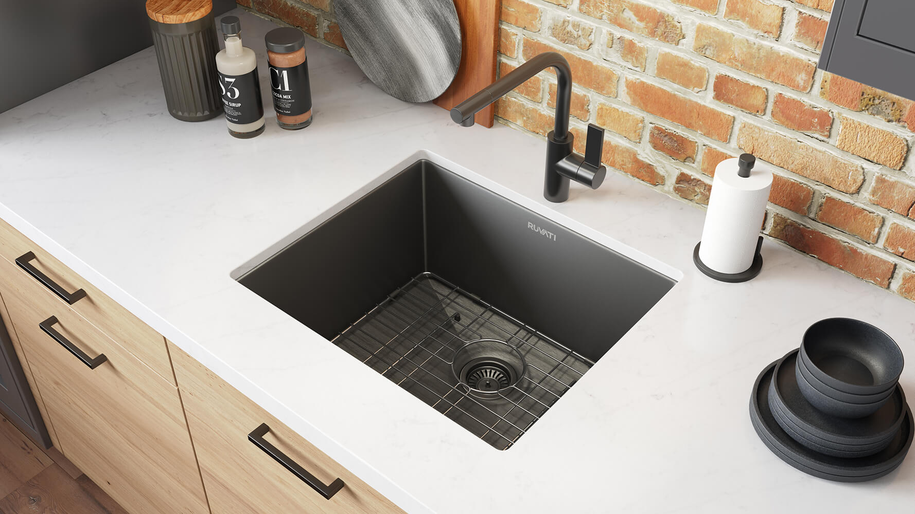 Ruvati 21" Undermount Kitchen Sink in 16 Gauge Gunmetal