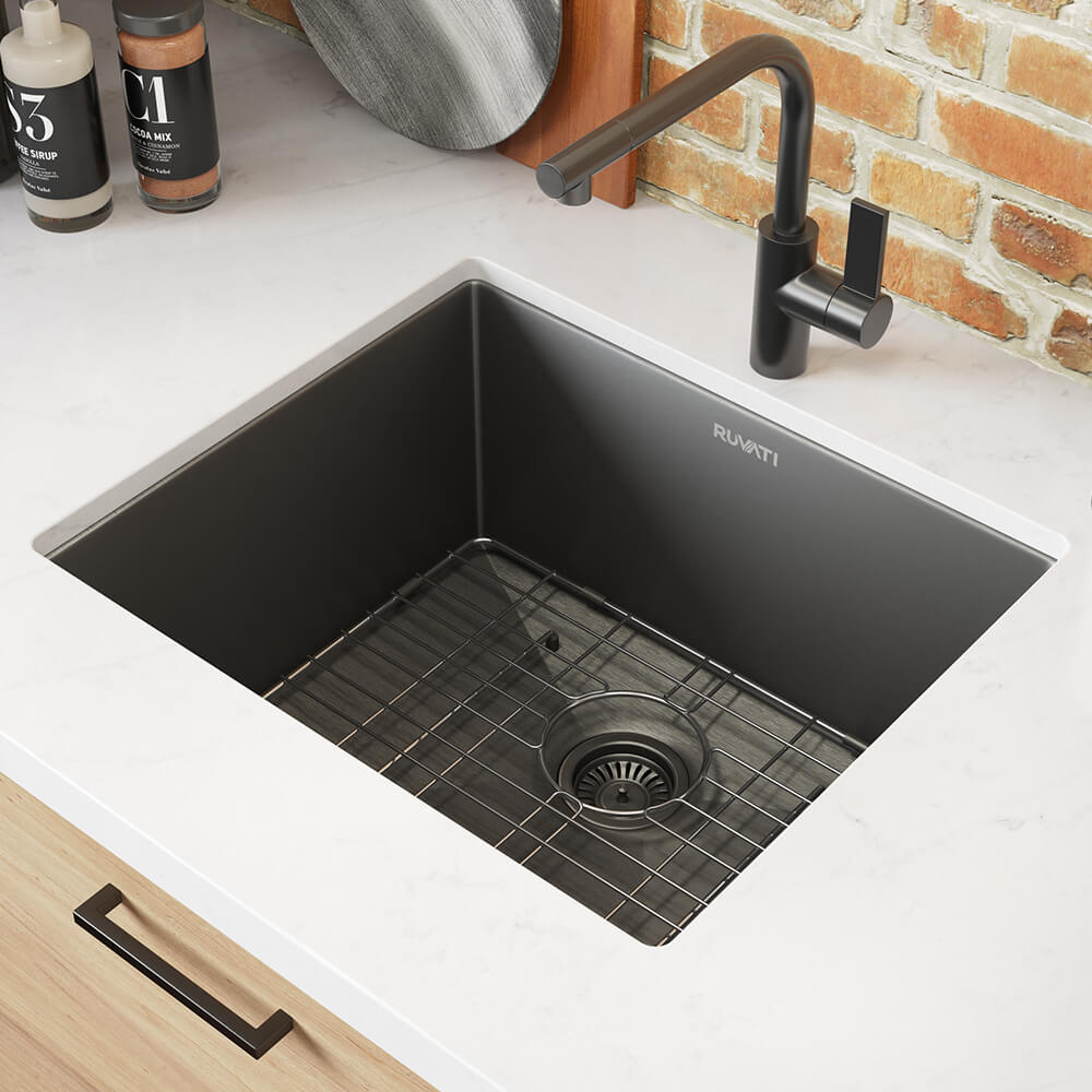 Ruvati 21" Undermount Kitchen Sink in 16 Gauge Gunmetal