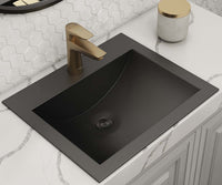 Ruvati 21" x 17" Topmount Gunmetal Stainless Steel Bathroom Sink