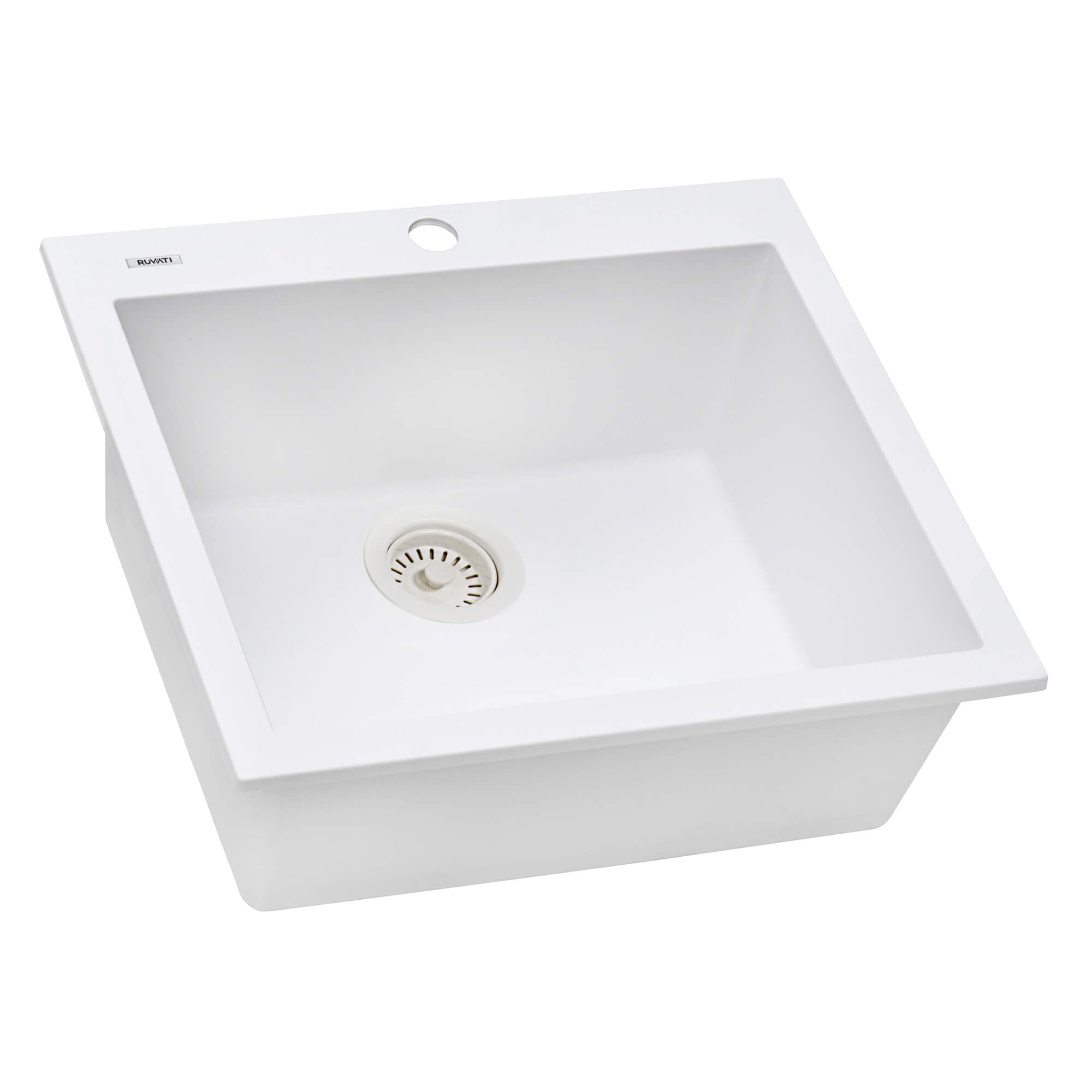 Ruvati 22 x 20" epiGranite Dual-Mount Granite Composite Single Bowl Kitchen Sink